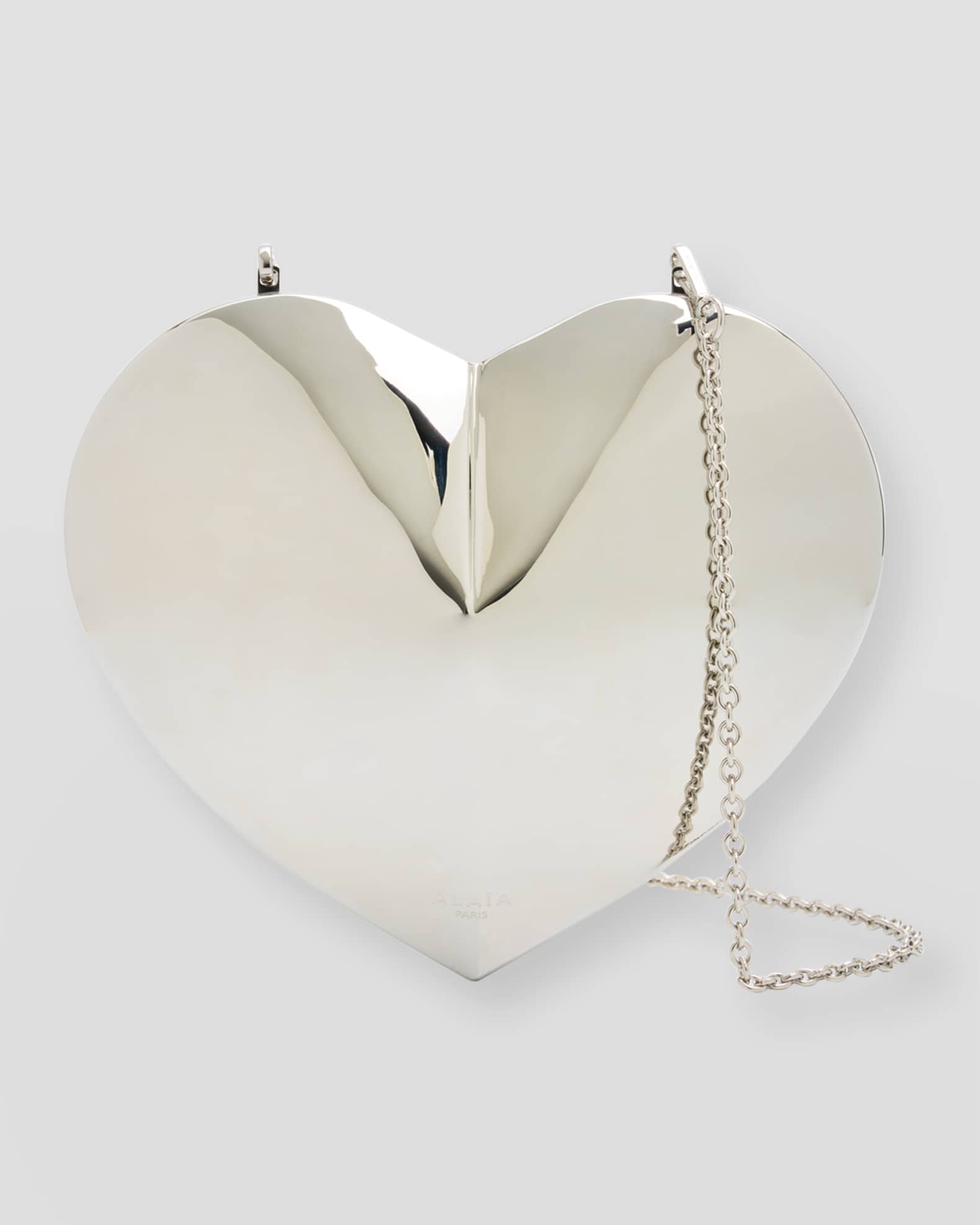 ALAIA Le Coeur Minaudiere in Brass