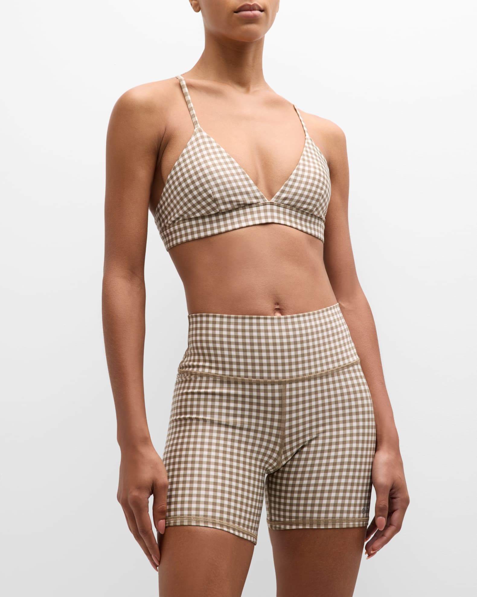 aloチェック柄 ヨガウェア セット Airlift Gingham Collection | Neiman Marcus