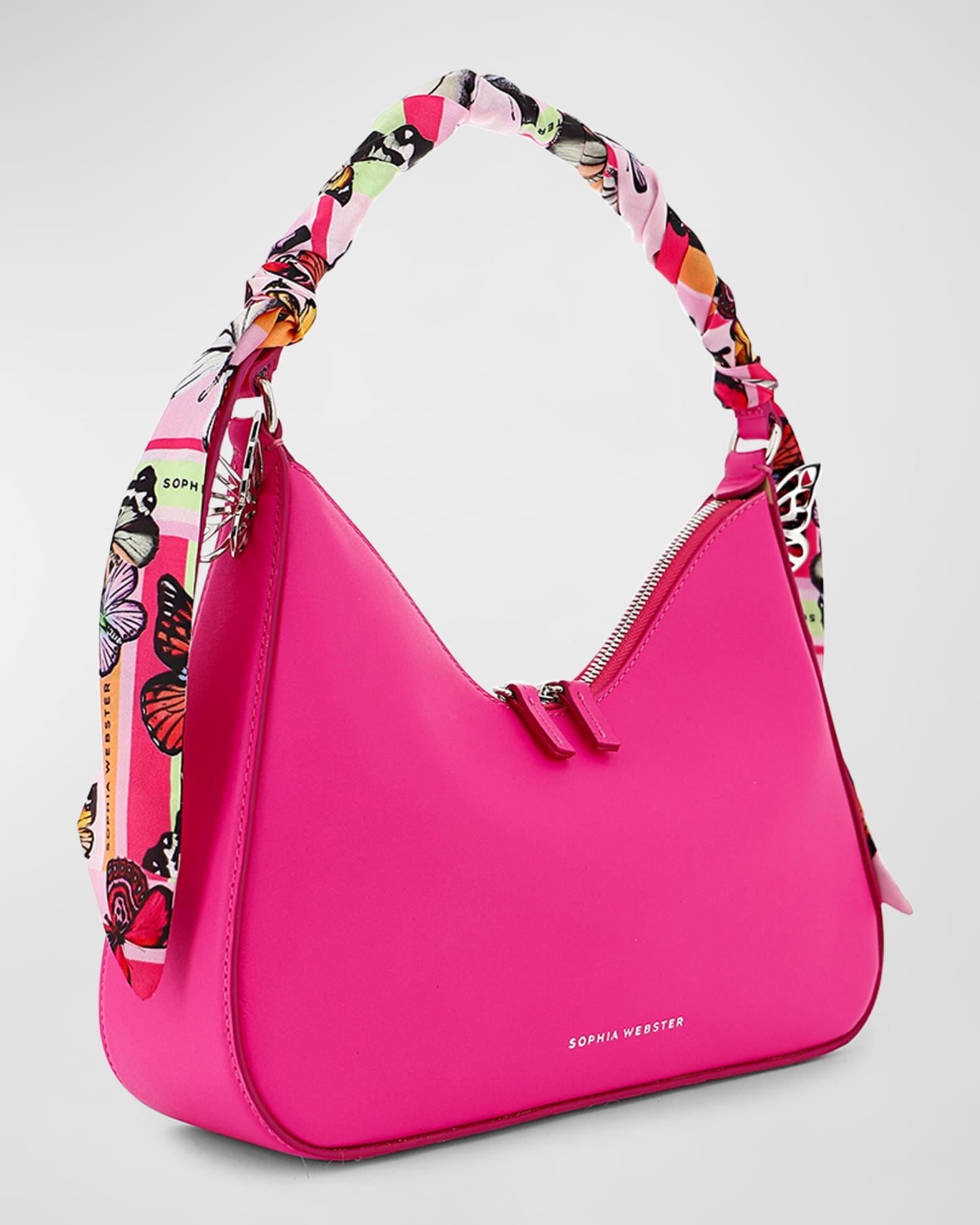 Sophia Webster Mariposa Zip Leather Hobo Bag | Neiman Marcus