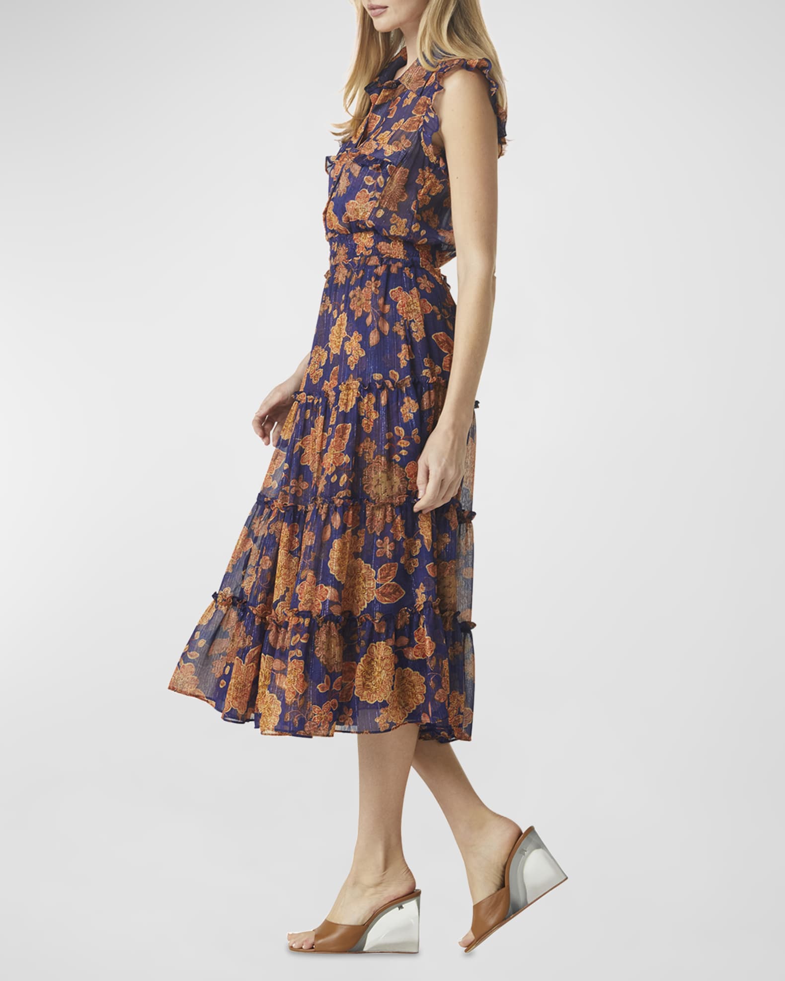 MISA Los Angeles
 Olivia Elasticized Floral Midi-Dress
