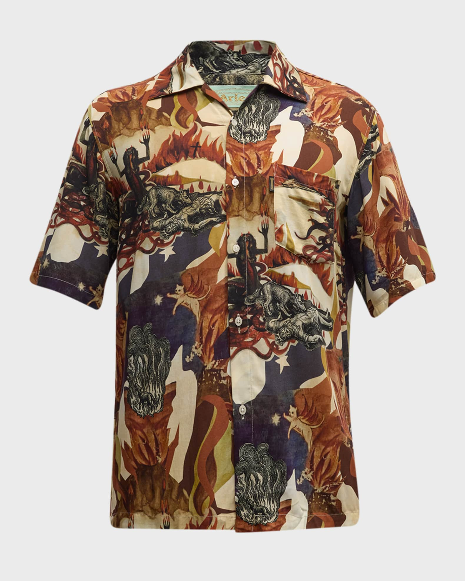 Aries Metal Hawaiian Shirt Yellow