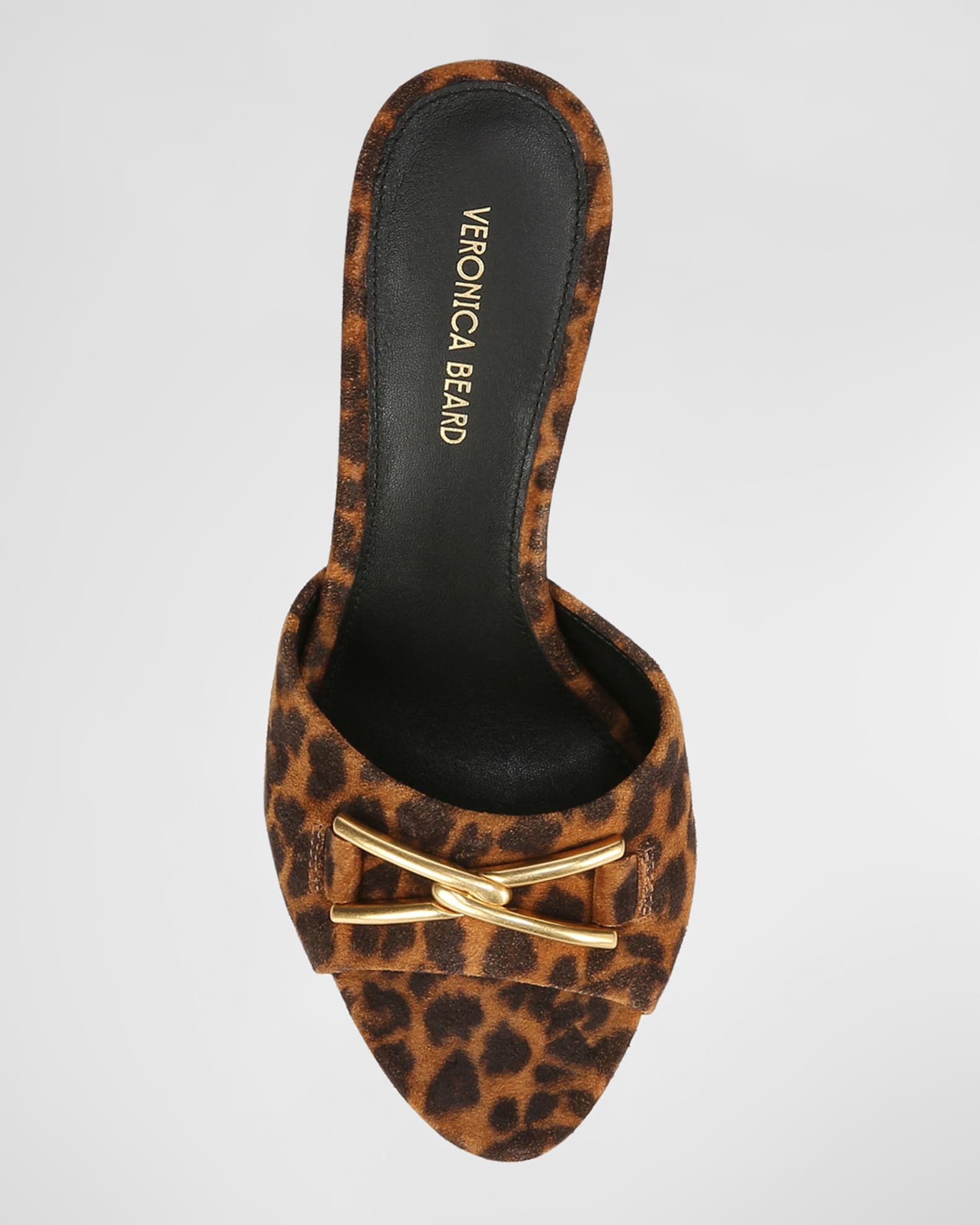 Veronica Beard Mirren Leopard Chain Stiletto Mule Sandals | Neiman Marcus