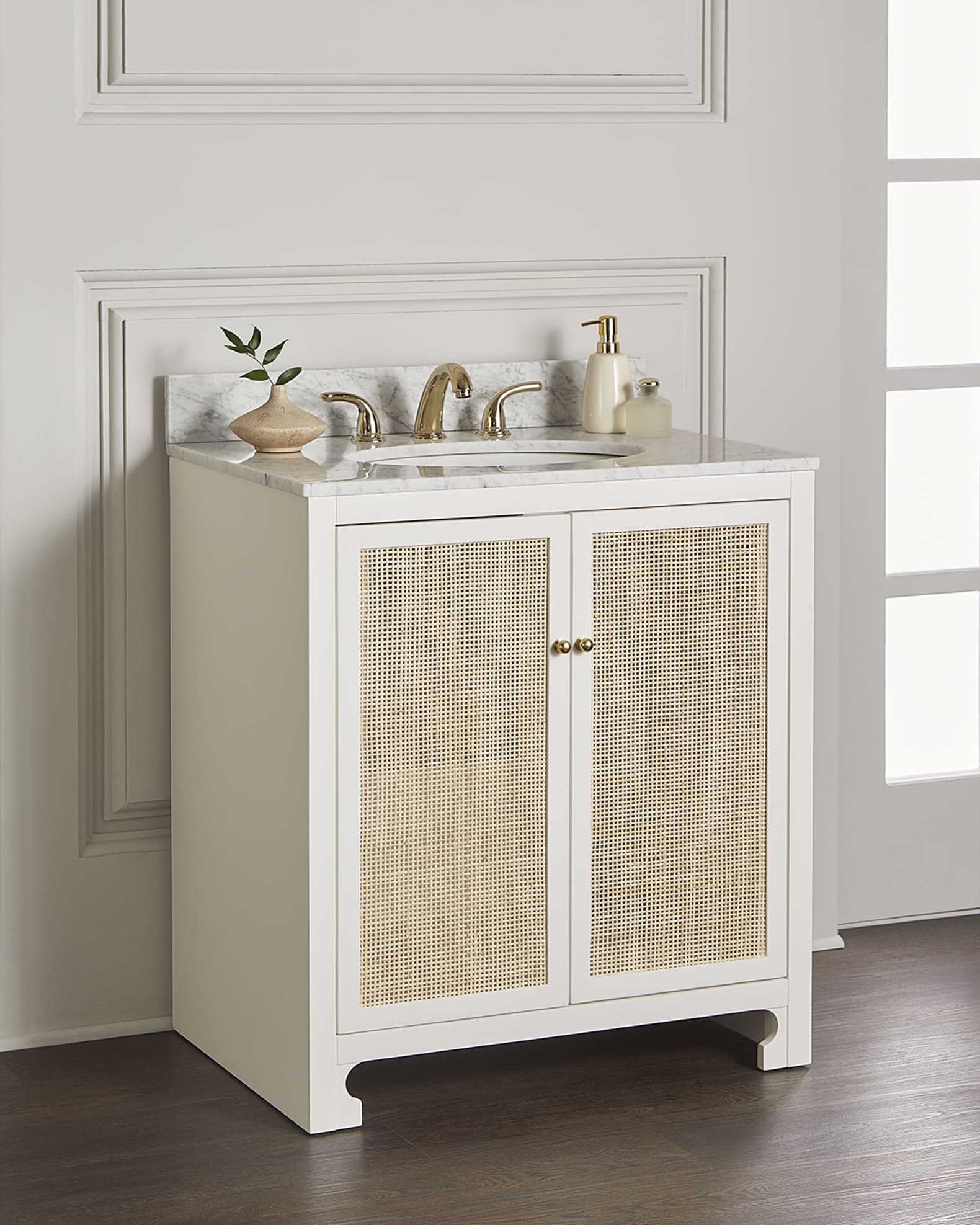 Worlds Away Ginne Cane Bath Vanity Neiman Marcus