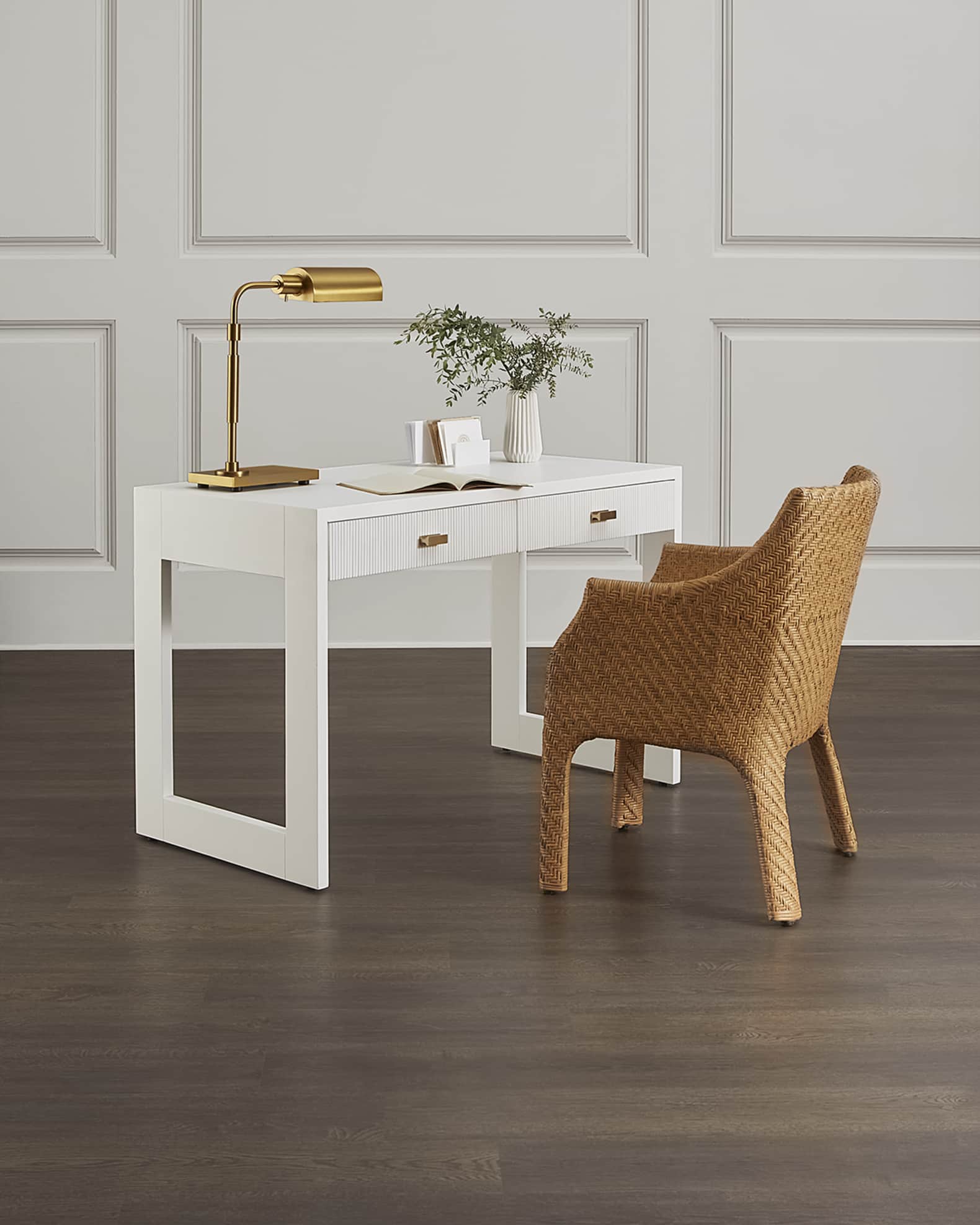 Worlds Away Laisse Rattan Arm Chair | Neiman Marcus