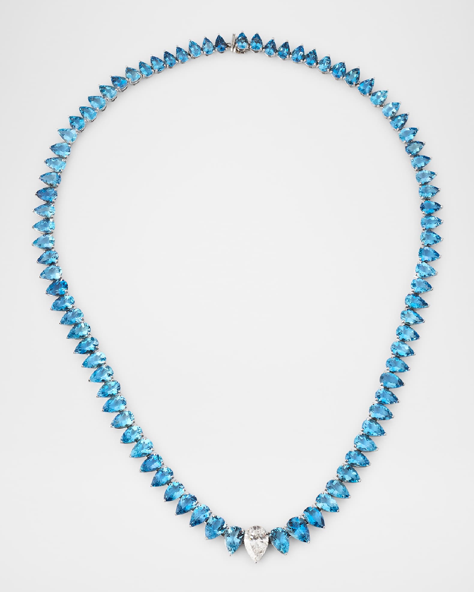 Estate Cerro Platinum Aquamarine and Diamond Necklace  0