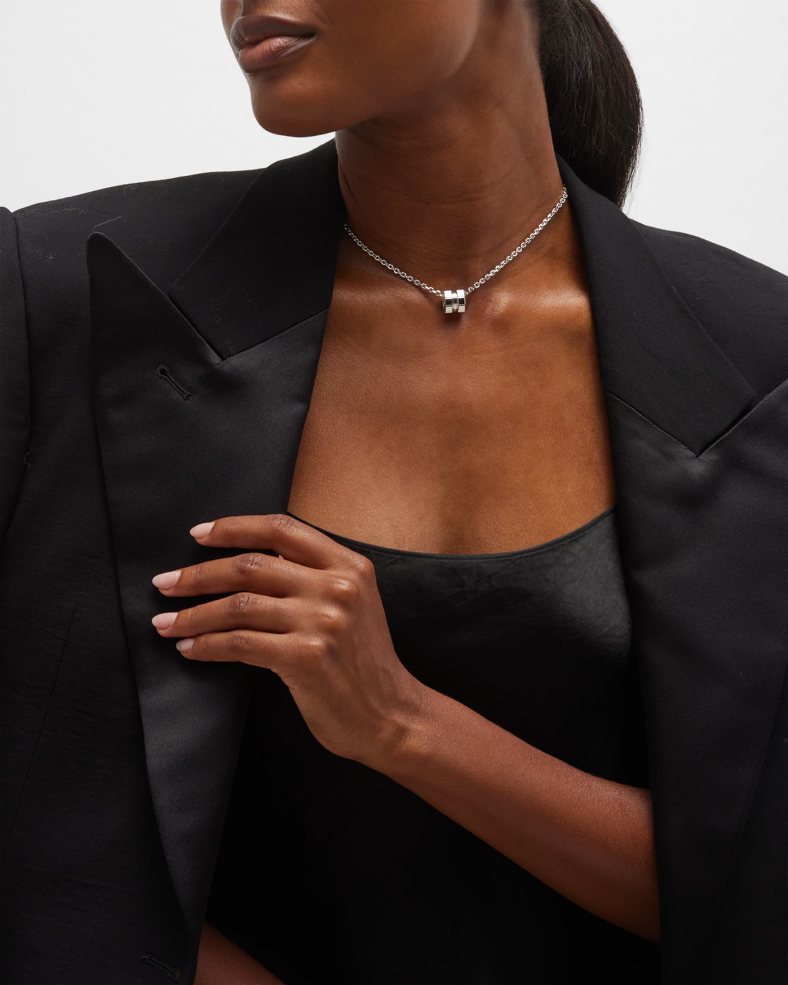Chopard Ice Cube 18K White Gold Pendant Necklace | Neiman Marcus Chopard Ice Cube 18K White Gold Pendant Necklace | Neiman Marcus
