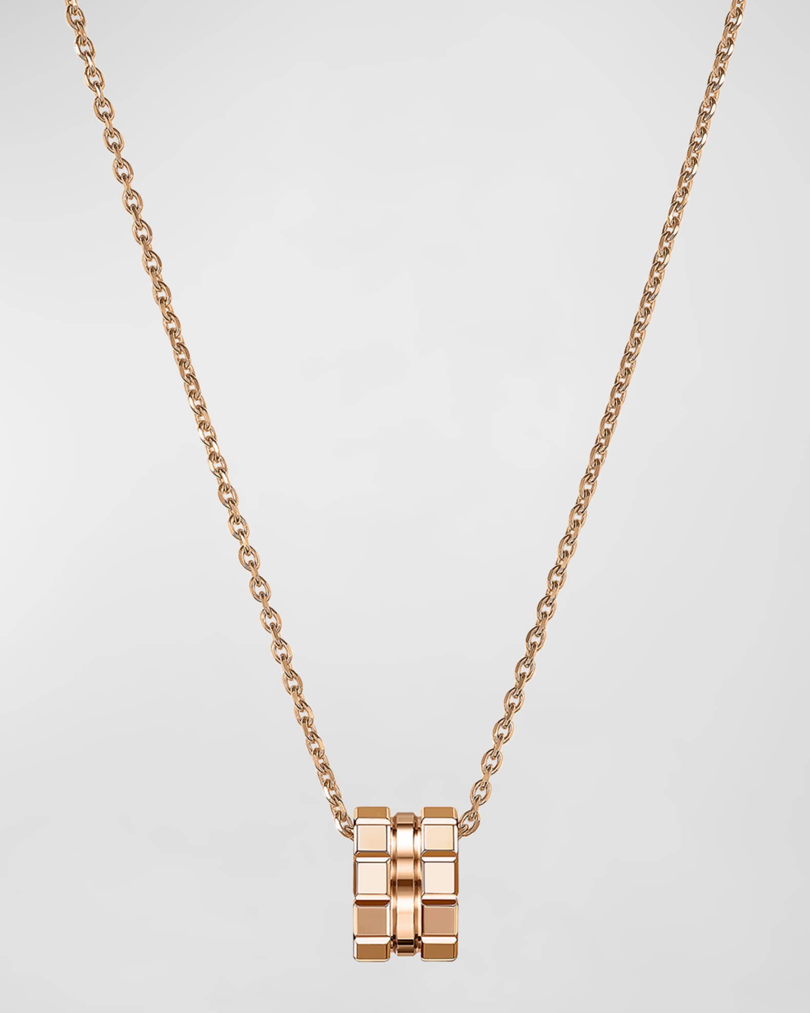 Ice Cube 18K Rose Gold Large Pendant Necklace 0
