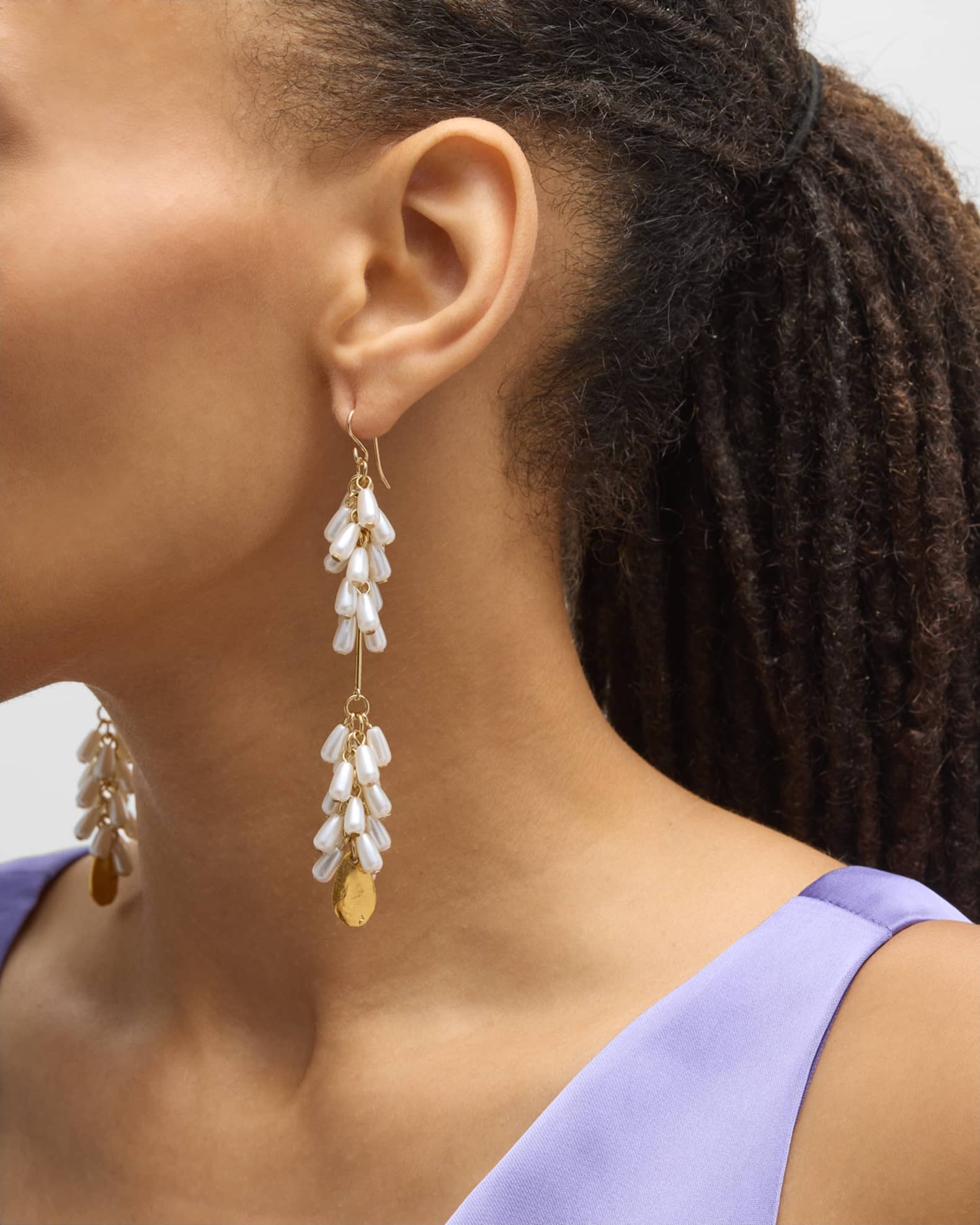 18K Gold-Plated Faux Pearl Drop Earrings 1
