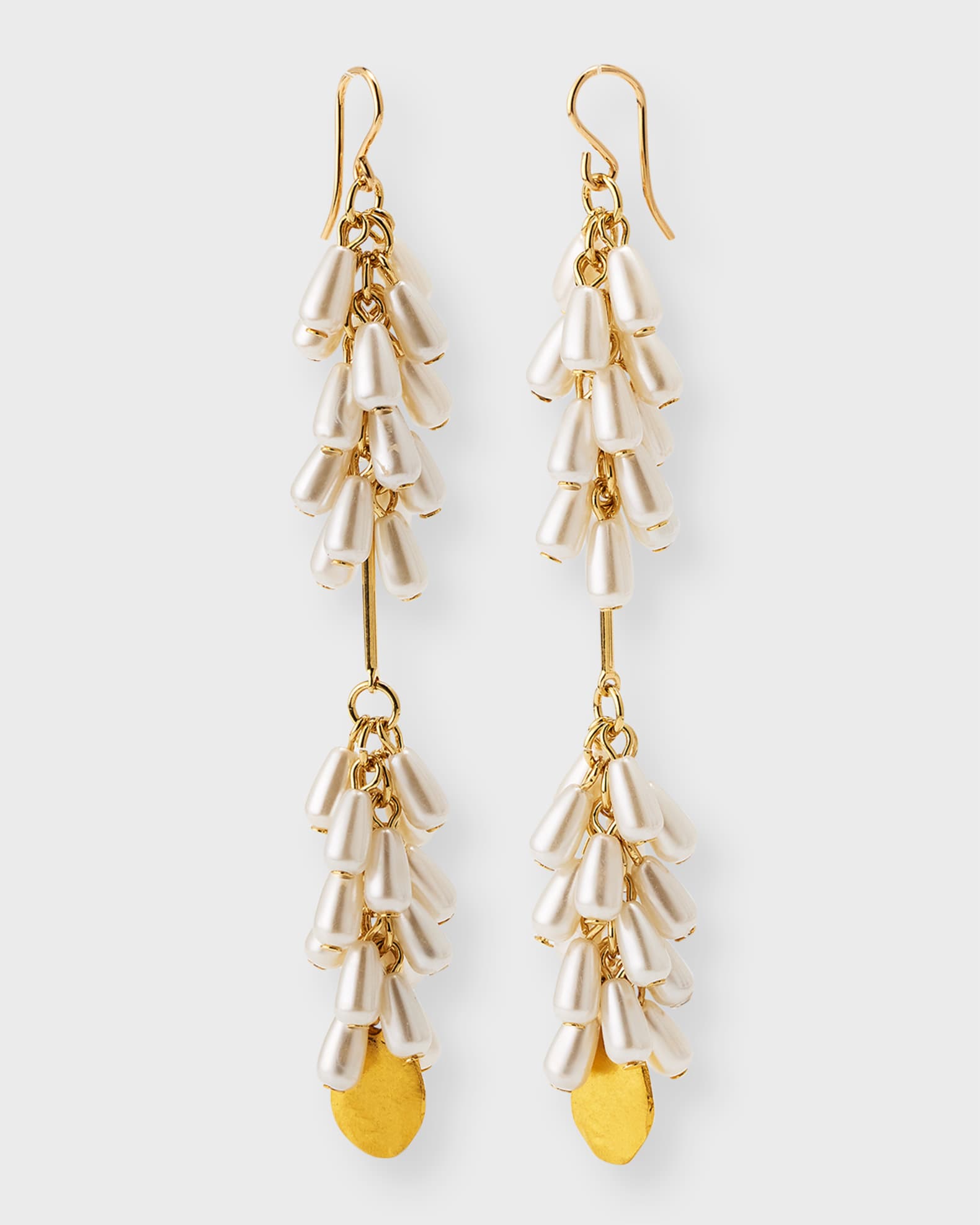 18K Gold-Plated Faux Pearl Drop Earrings 0