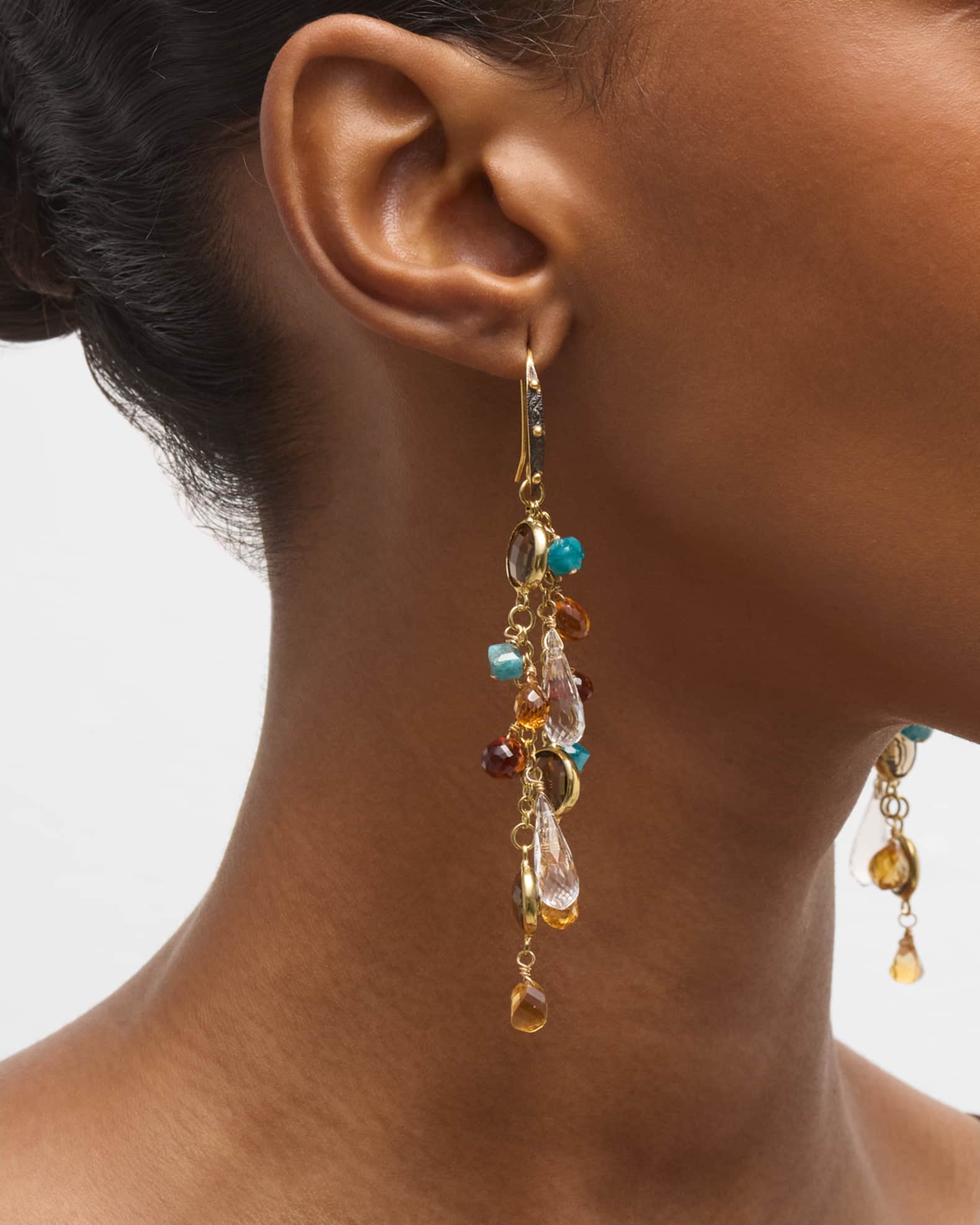 Multi-Gemstone Cascading Earrings 1