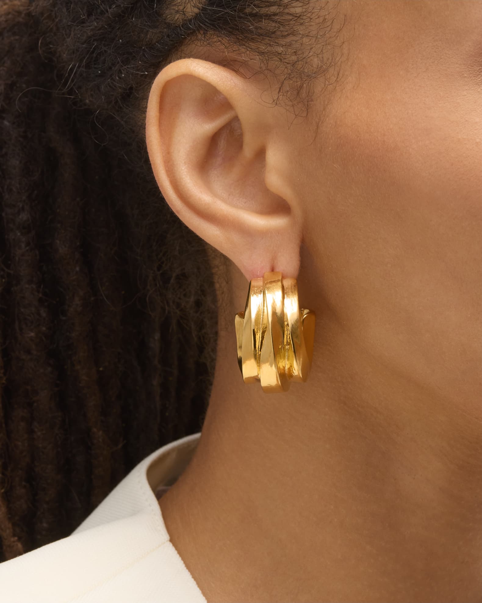 18K Gold-Plated Ripple Post Earrings 1