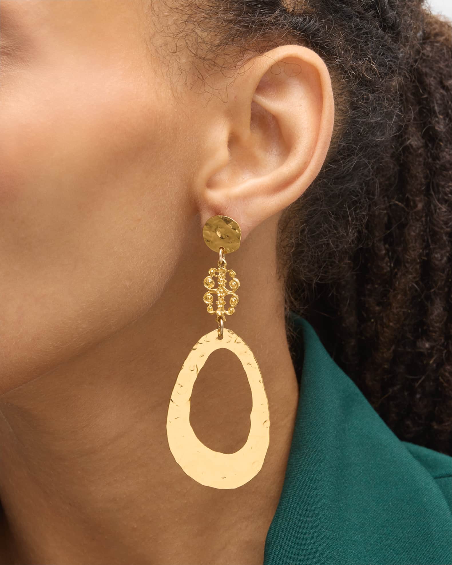 18K Gold-Plated Teardrop Post Earrings 1