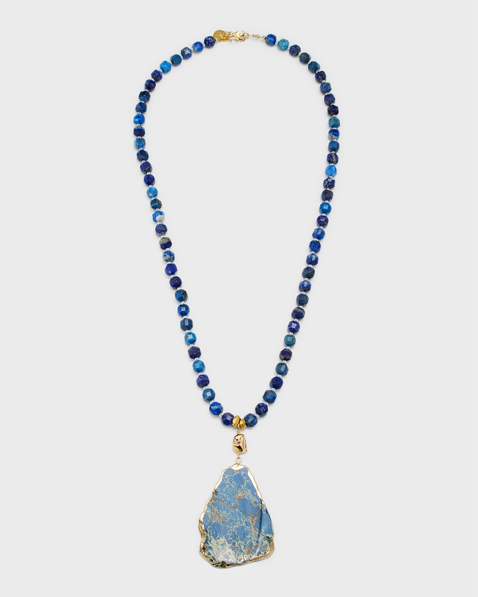 Long Lapis Blue Pendant Necklace 0