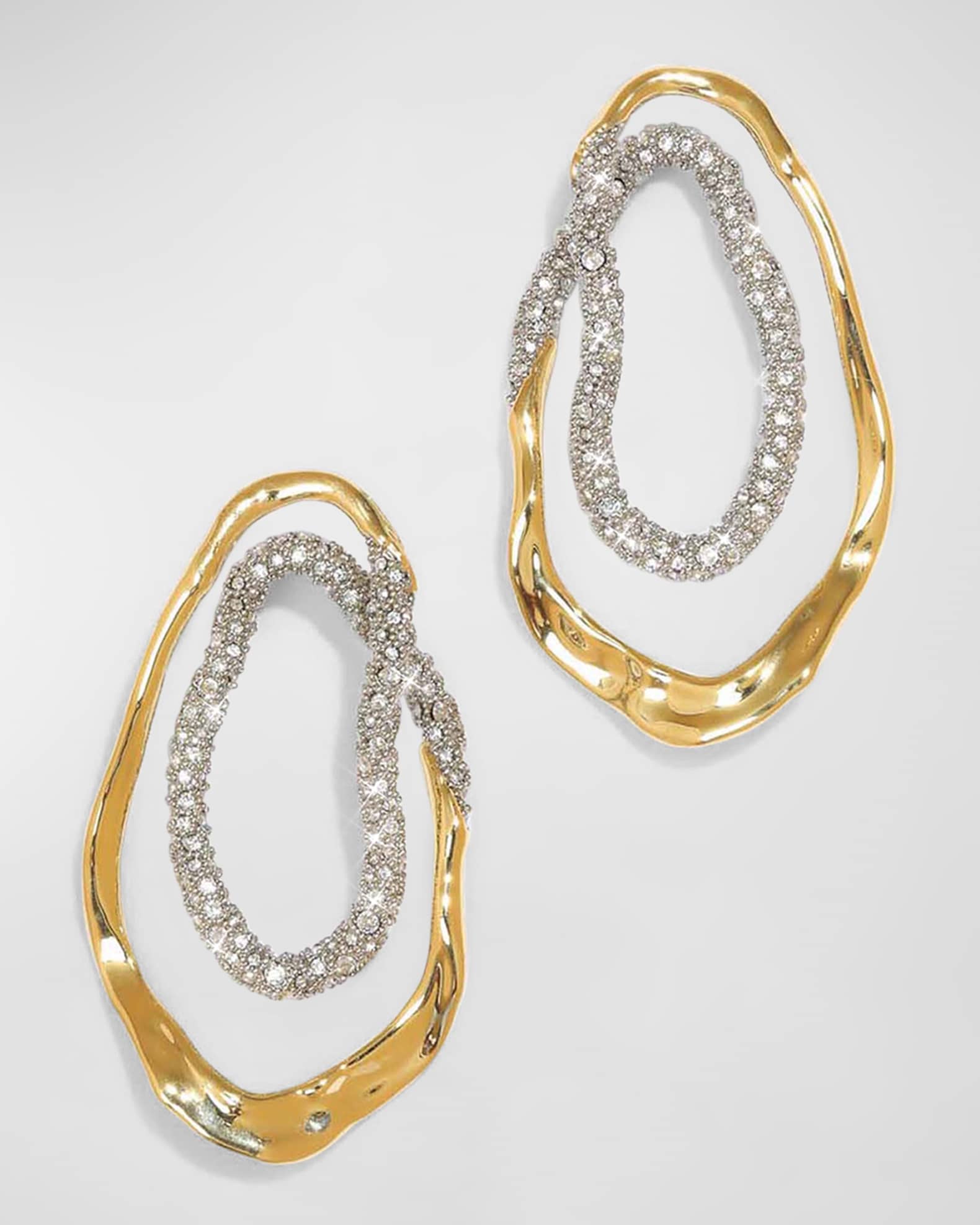 Alexis Bittar Solanales Crystal Double Loop Earrings | Neiman Marcus