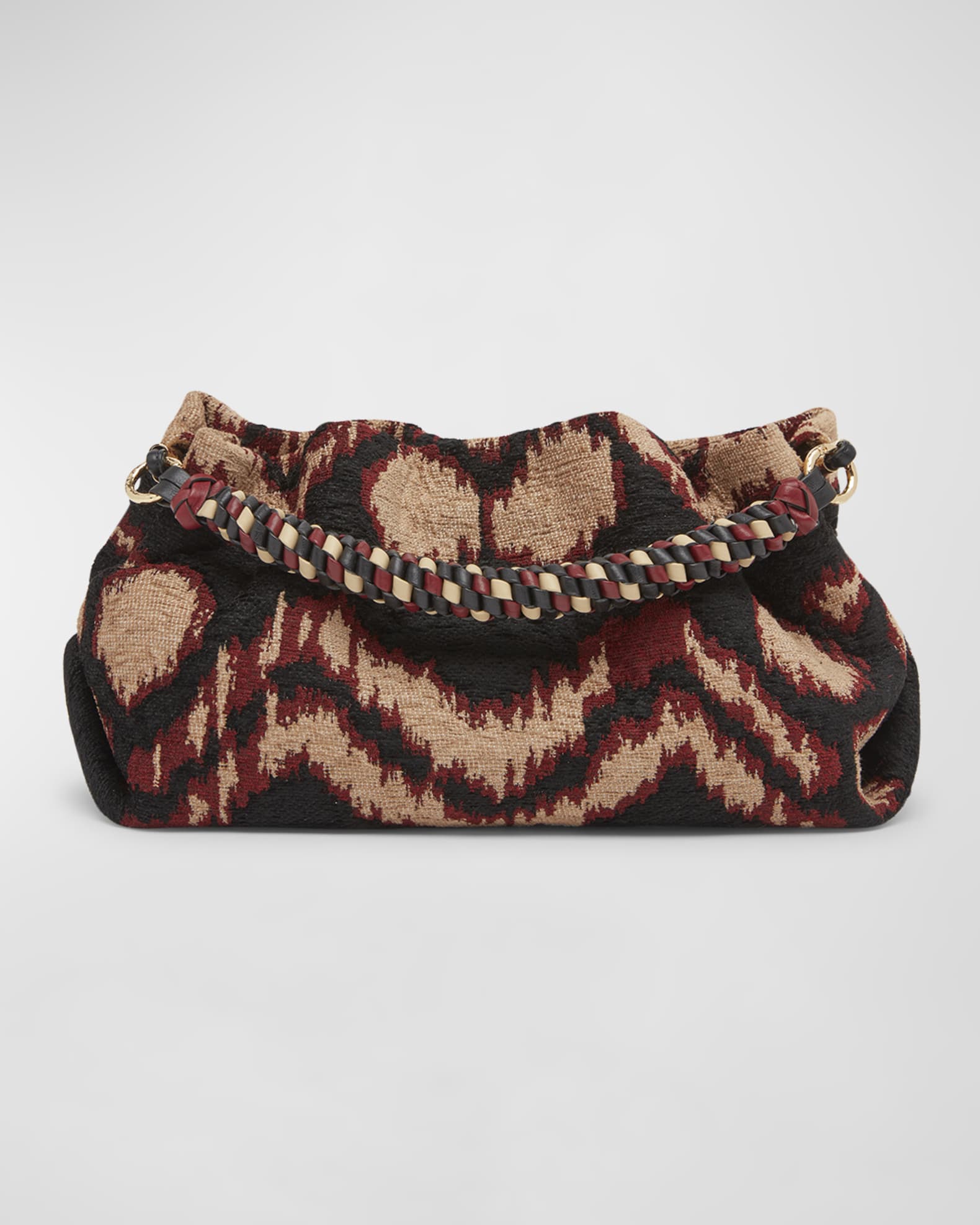 Paloma Nano crystal-embellished suede, leather and rubber shoulder bag