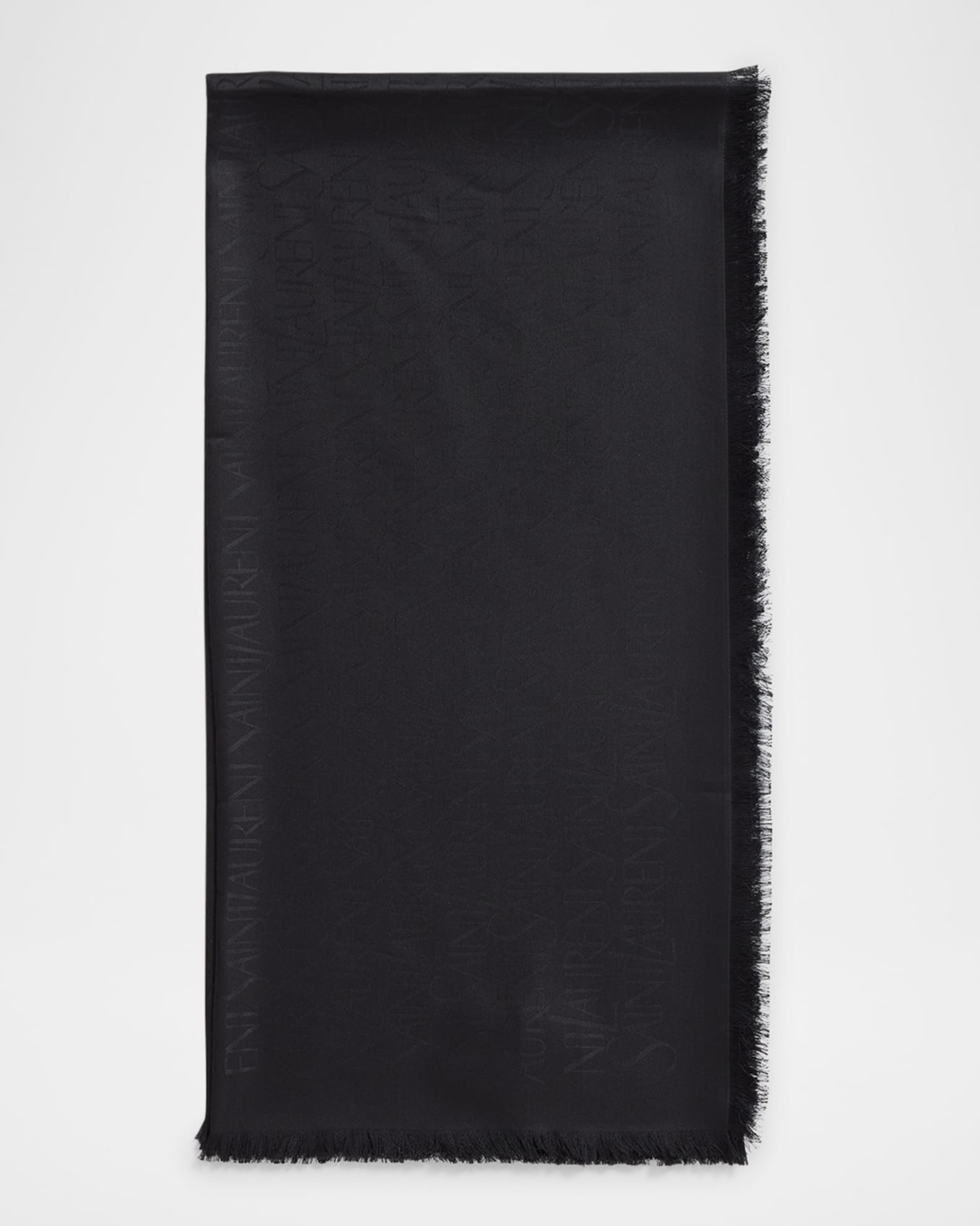 Saint Laurent Grand Carre Jacquard Silk-Wool Scarf | Neiman Marcus