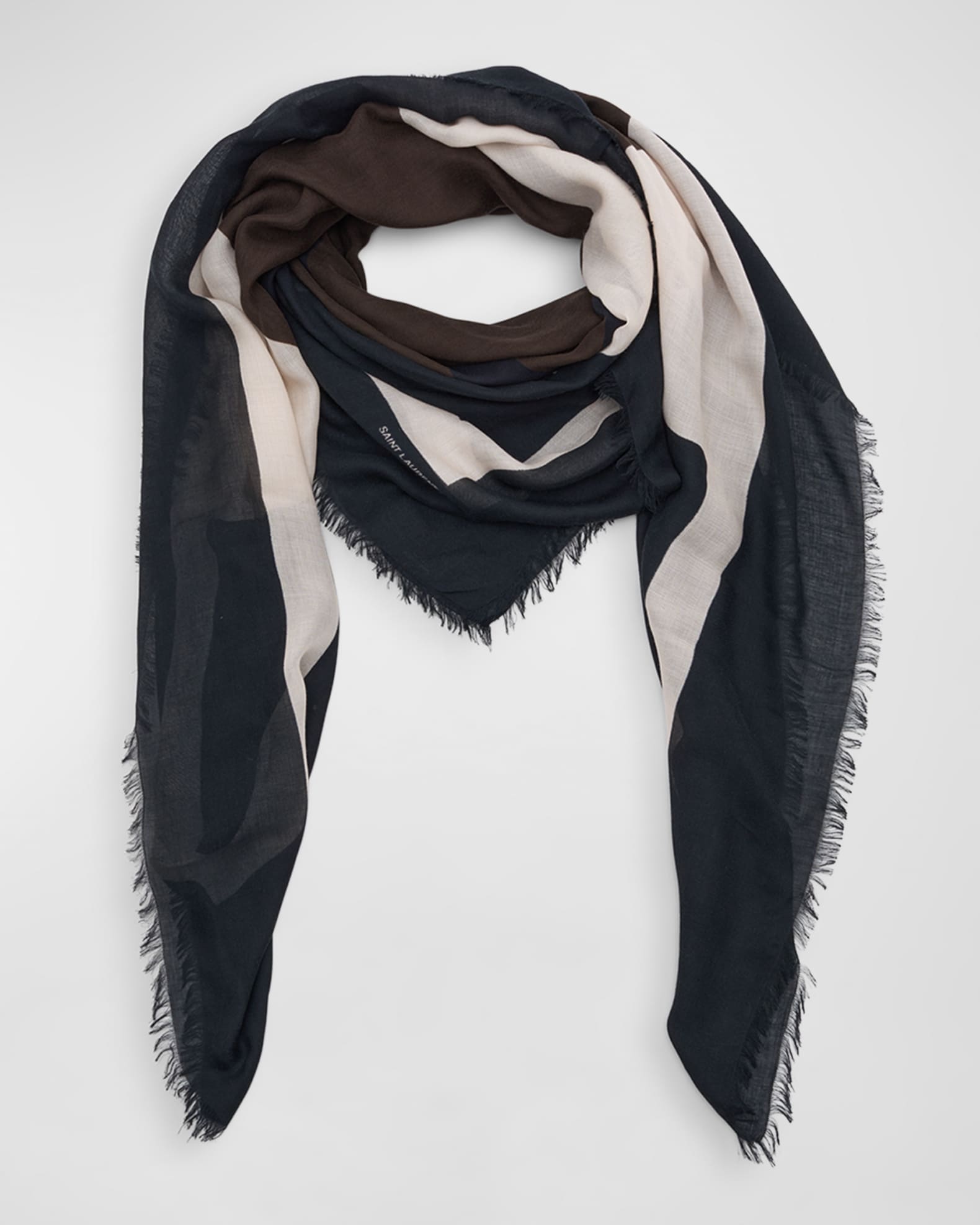 Silk & wool jacquard scarf - Saint Laurent - Women