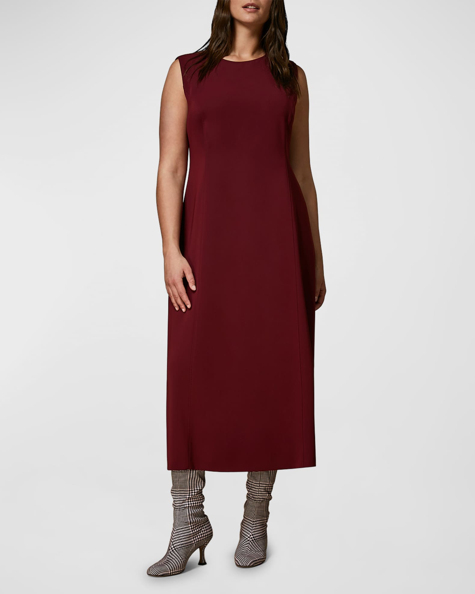 Marina Rinaldi, Plus Size Women's Domino Sleeveless Midi-Dress - Bordeaux - Size 20
