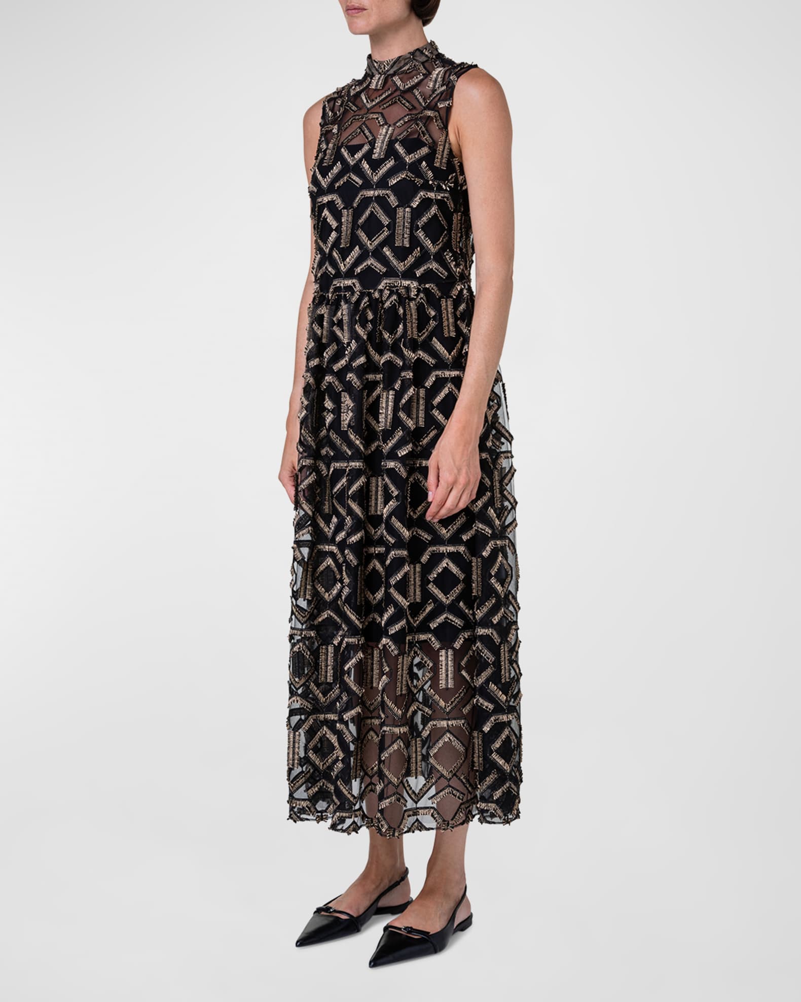Akris punto
 Metallic Embroidered Tulle Skirt main image 0