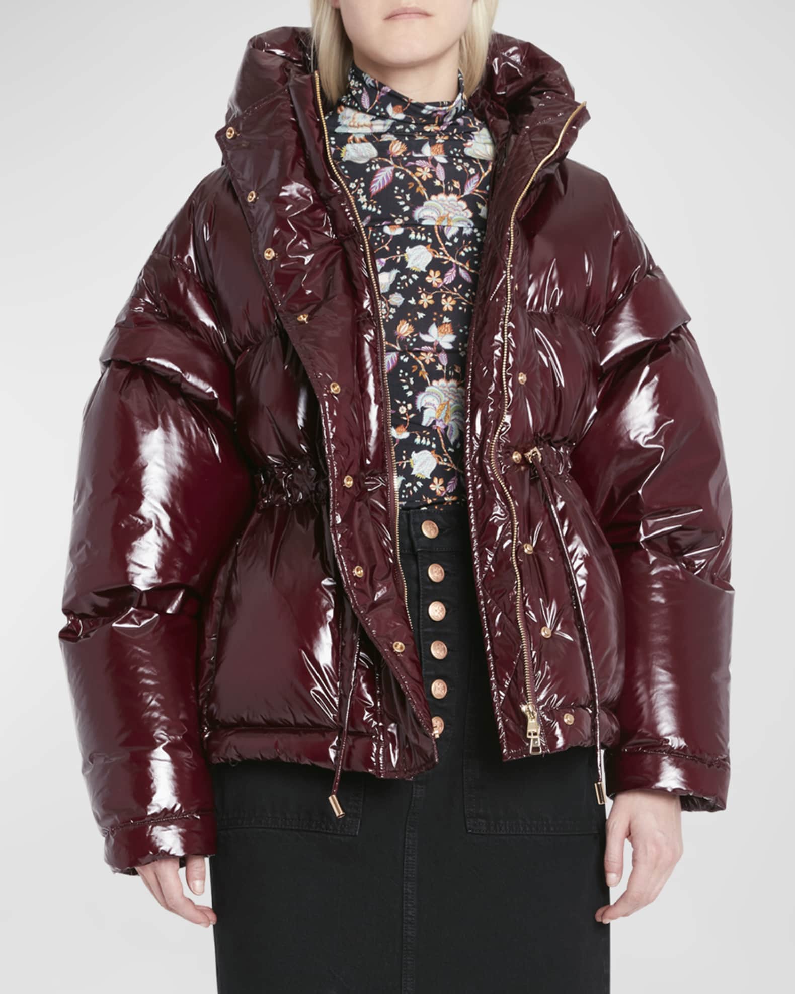 Ulla Johnson Rhodes Lacquered Nylon Quilted Convertible Puffer Jacket ...