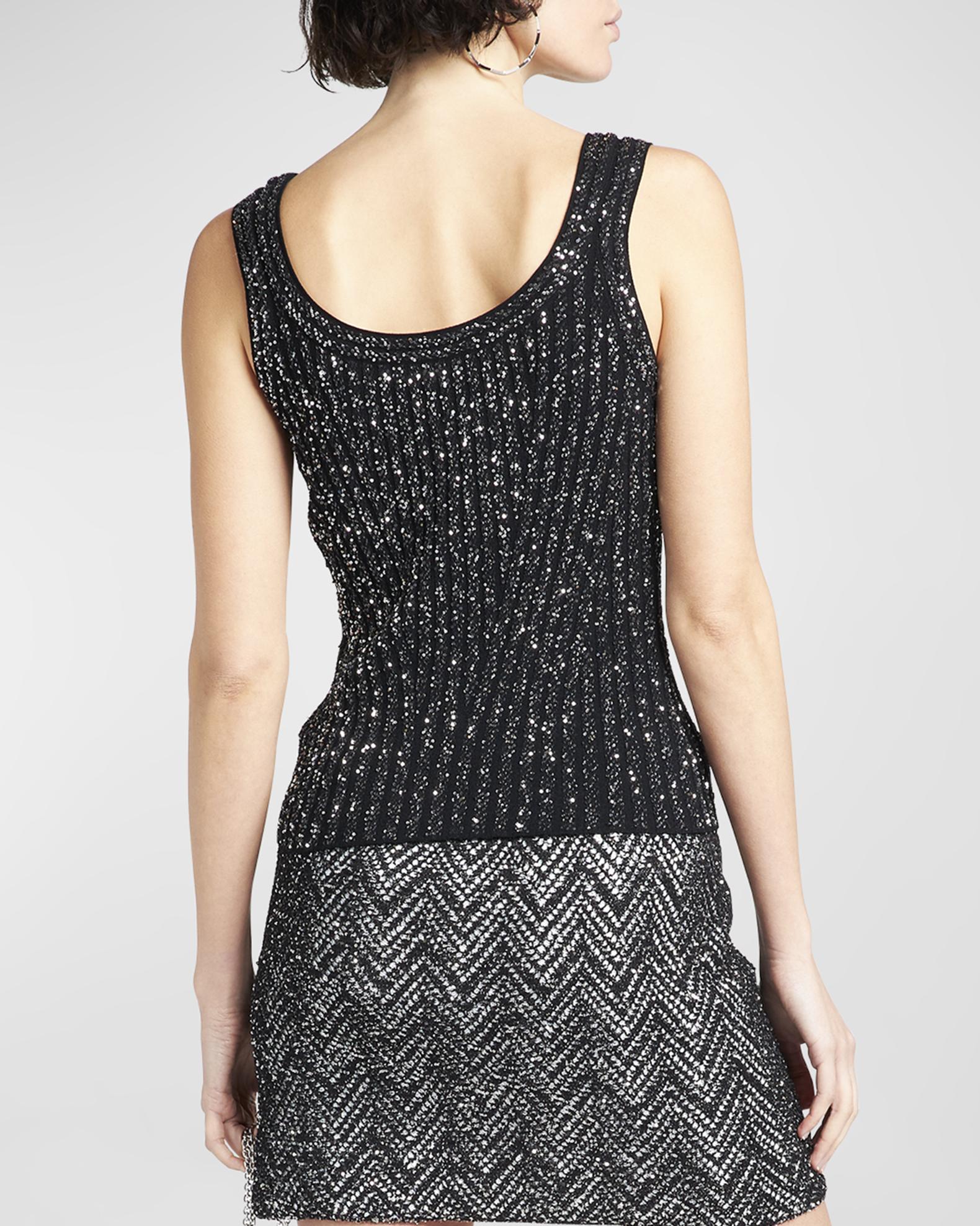 Top Avec Dentelle Et Paillettes Roses LINEA TESINI Taille 38 - Occasion Très Bon État