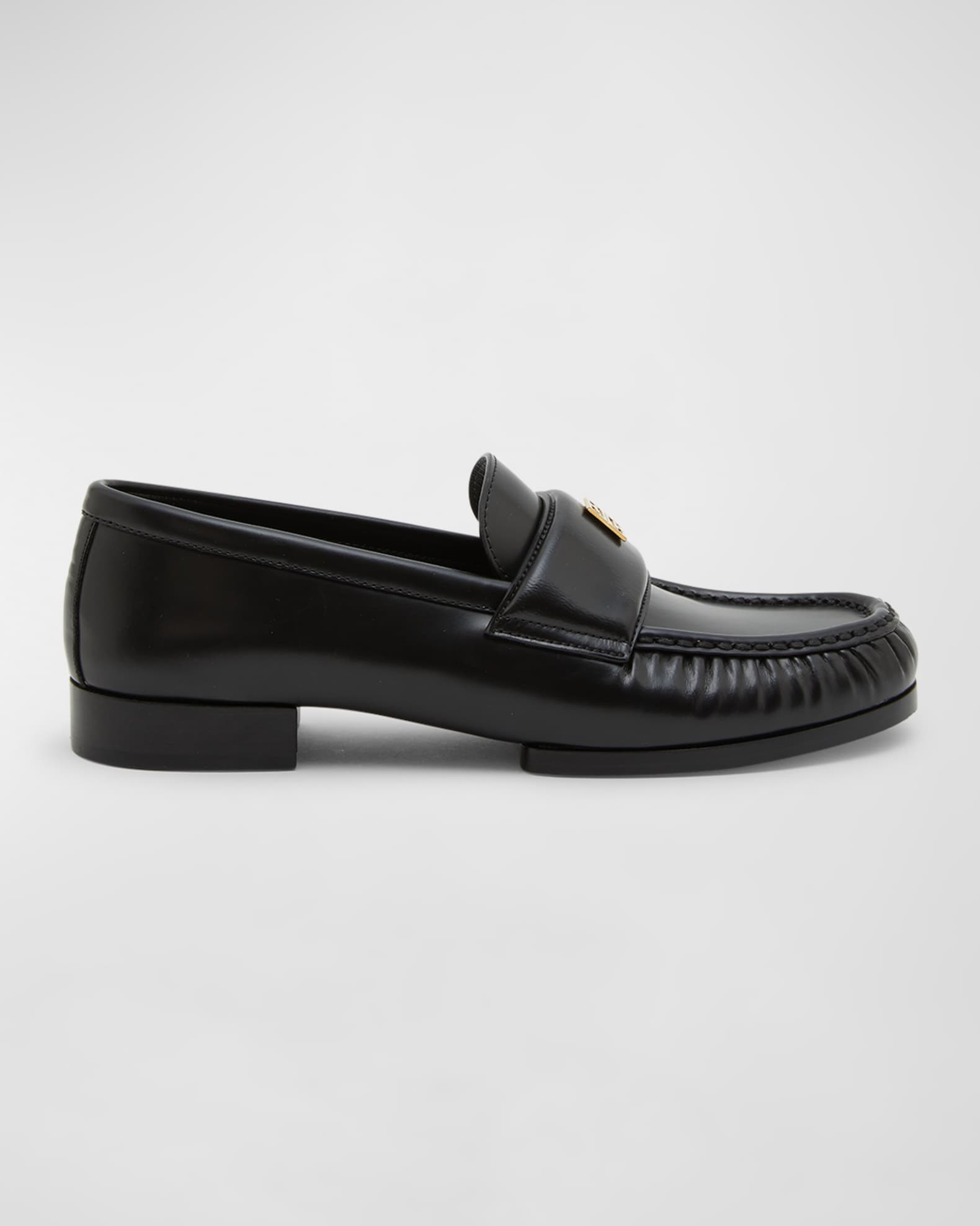 Lambskin Leather Logo Loafers