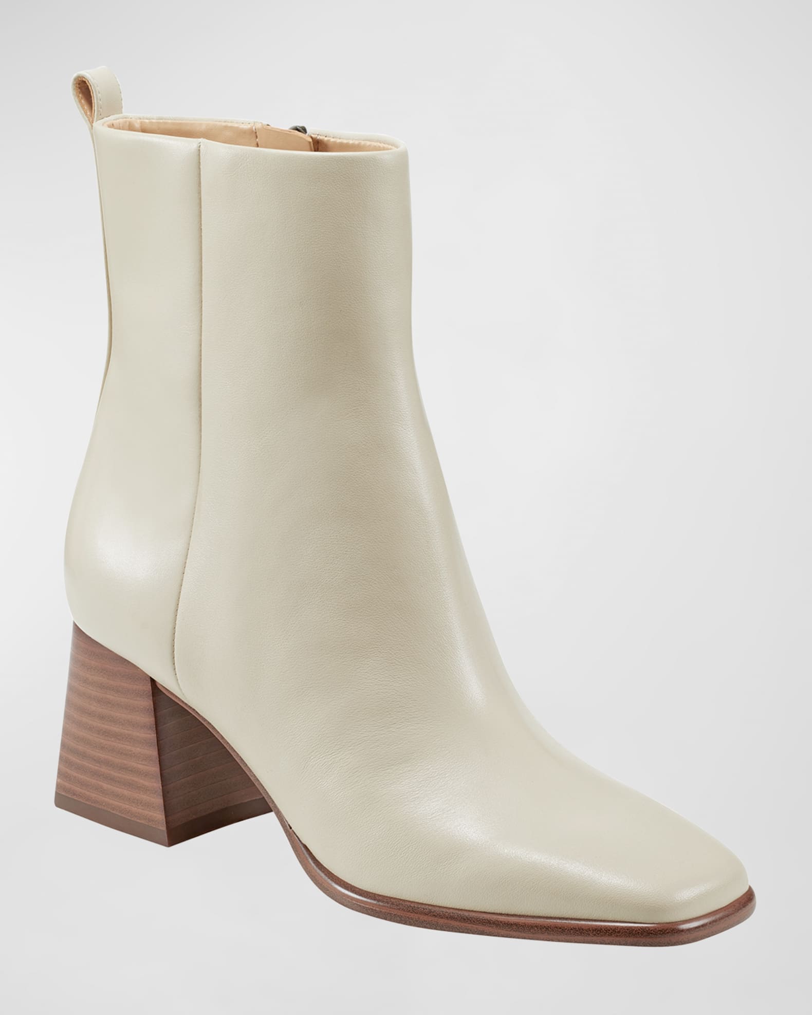 leather zip ankle boots