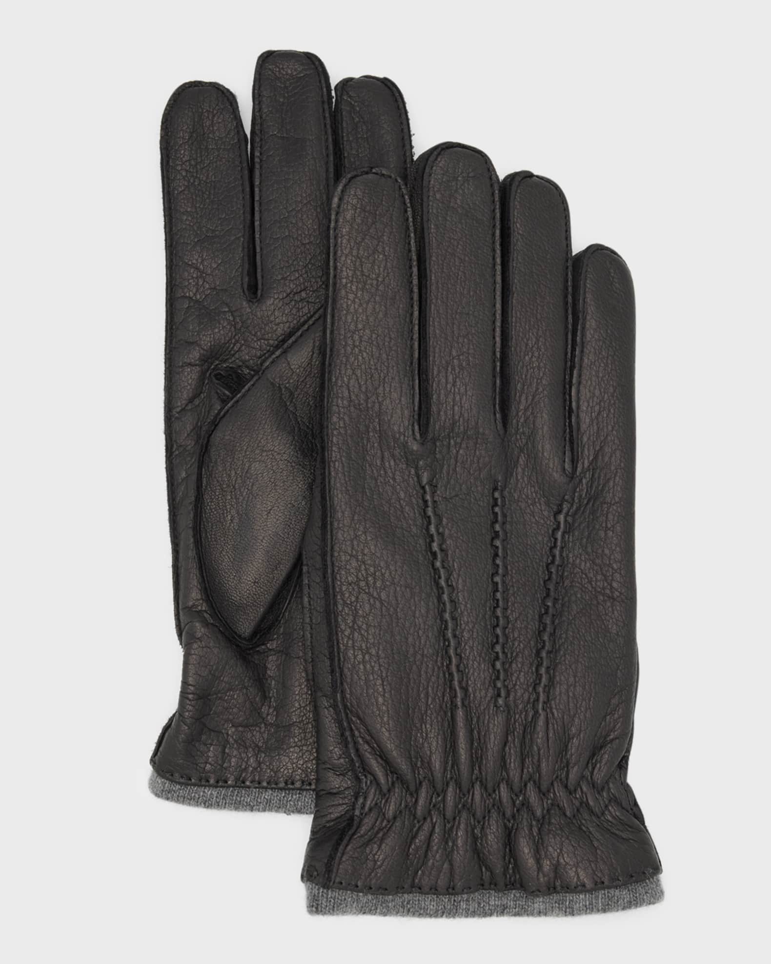 Portolano Men's CashmereLined Nappa Leather Gloves Neiman Marcus