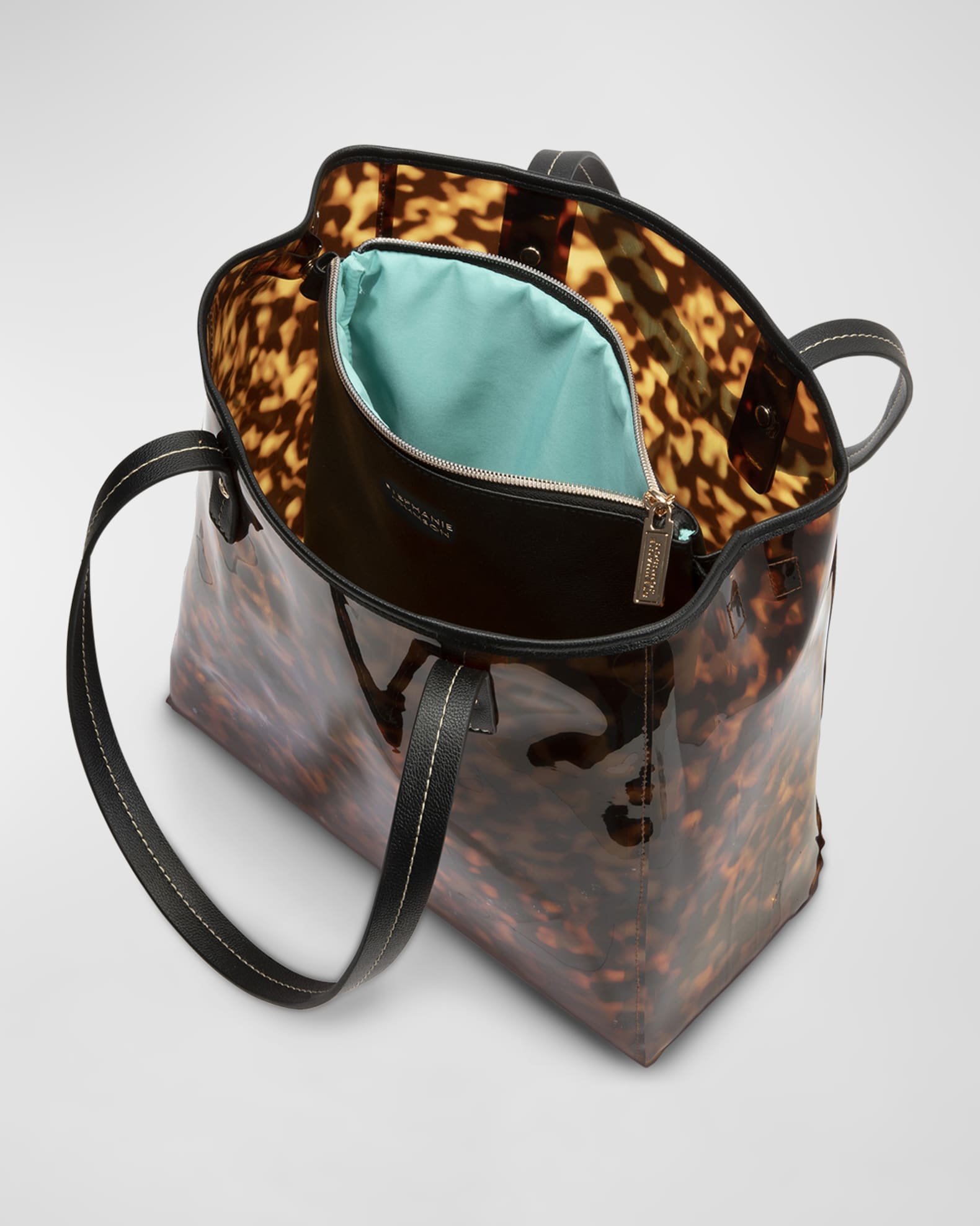 Stephanie Johnson Miami Clearly Tortoise Piper Tote with Pouch