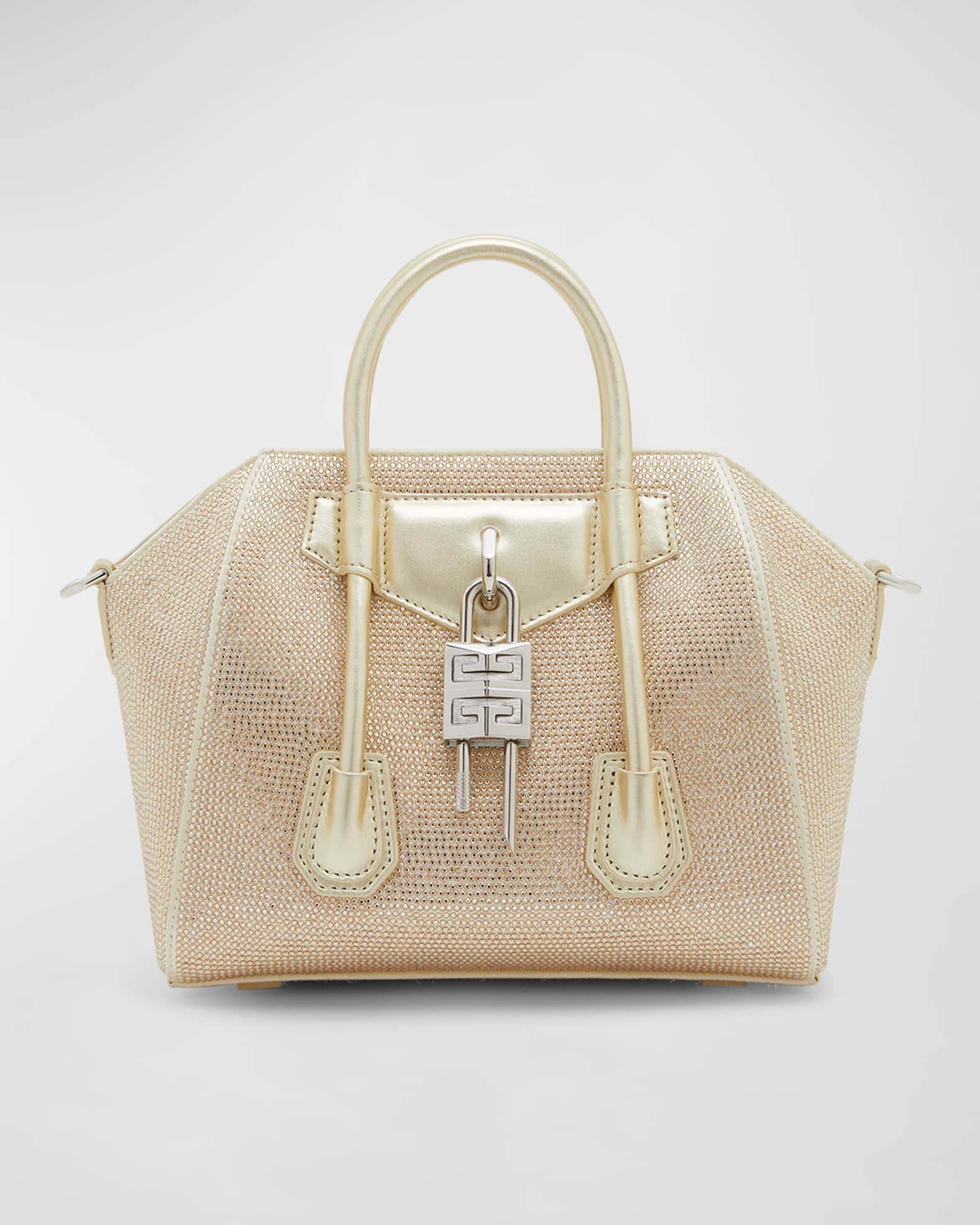 Givenchy Mini Antigona Lock Top-Handle Bag in Embellished Leather