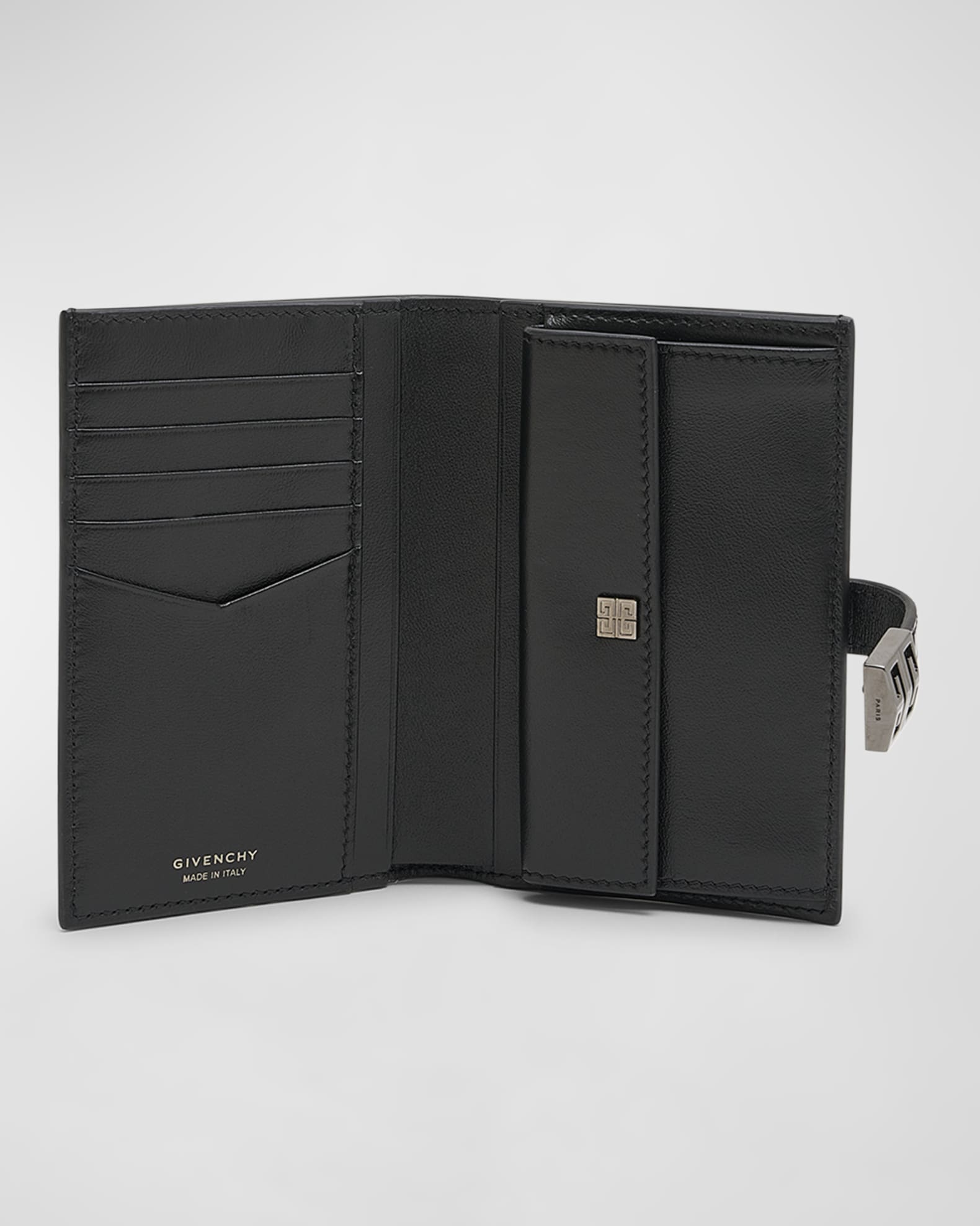 Givenchy Black Leather 4G Zipped Card Holder Givenchy