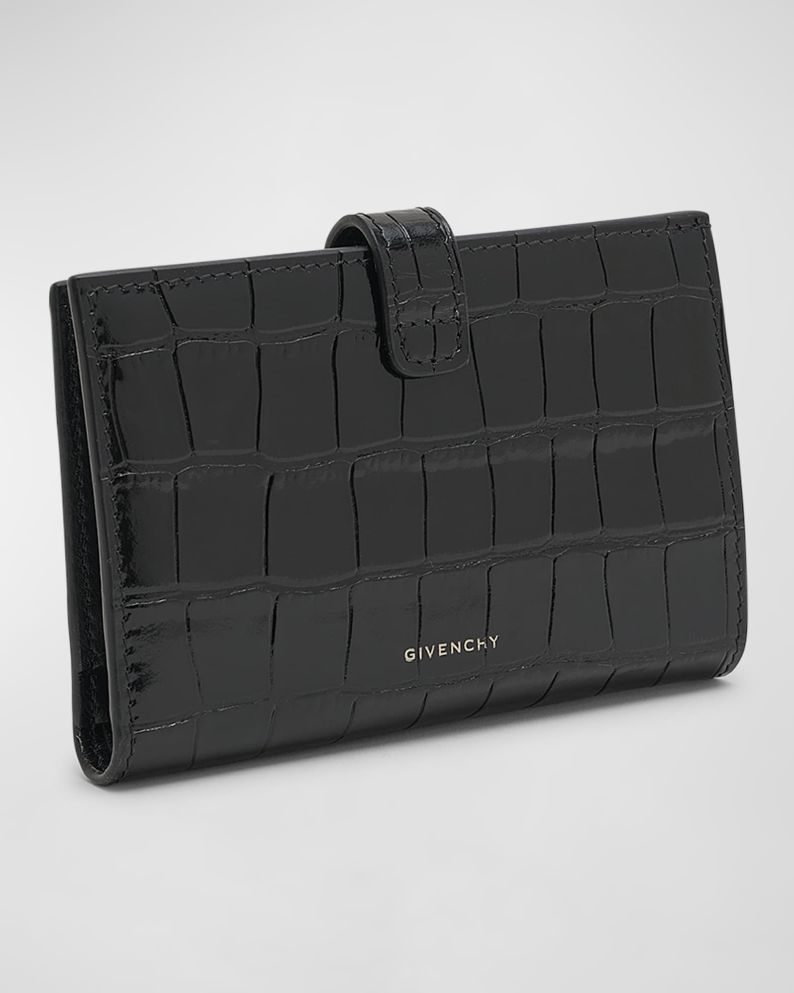 Givenchy 4G Small Bifold Wallet in Croc Embossed Leather Neiman