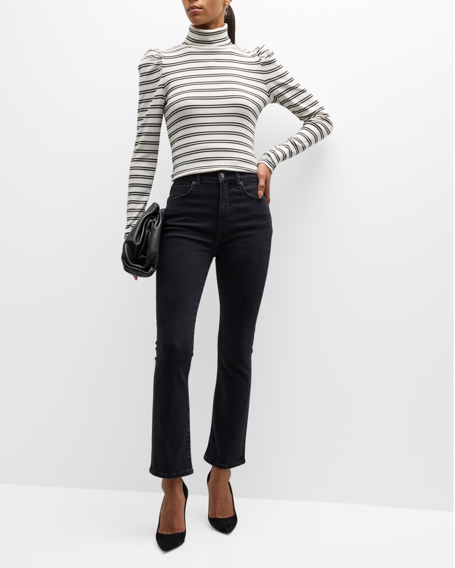 Veronica Beard Jeans Carly Kick-Flare Cropped Jeans | Neiman Marcus