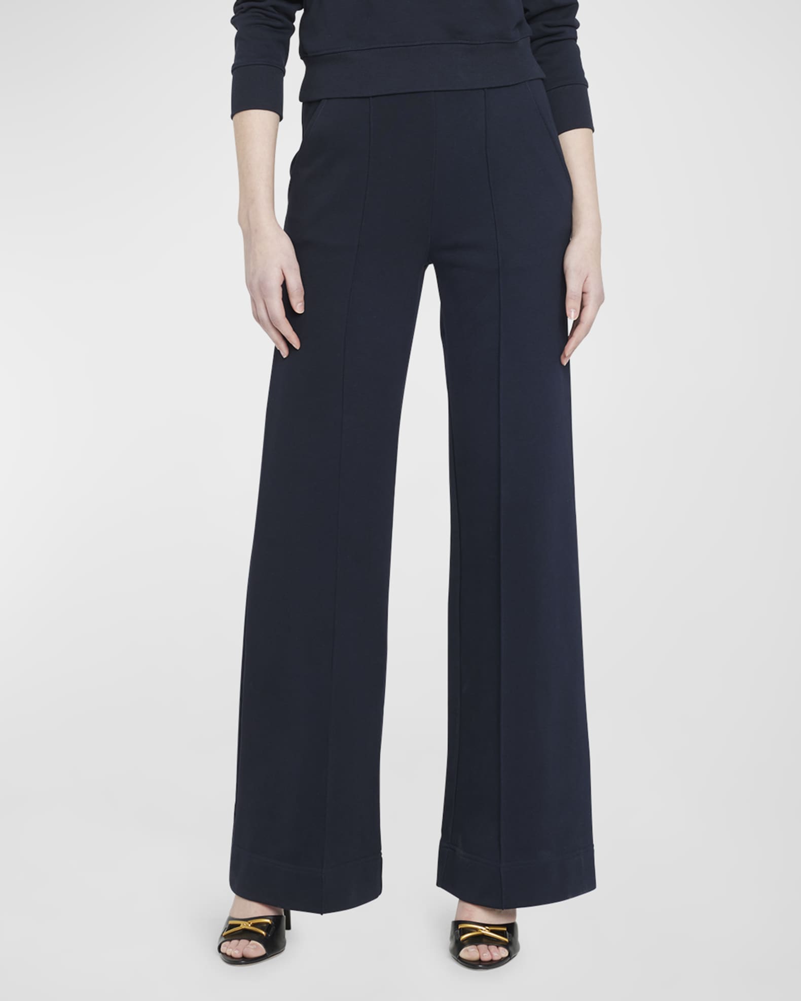 Veronica Beard Jeans Dover Knit Wide-Leg Pull-On Pants | Neiman Marcus