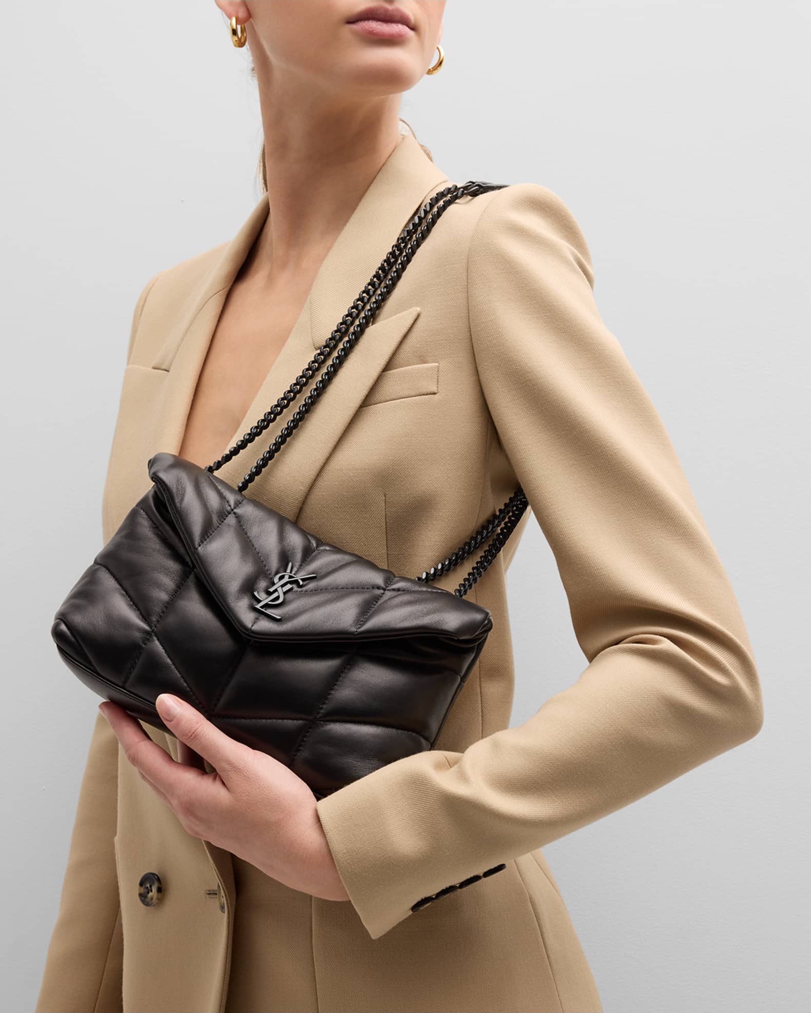 Saint Laurent Lou Puffer Toy YSL Shoulder Bag in Quilted Leather Neiman Marcus