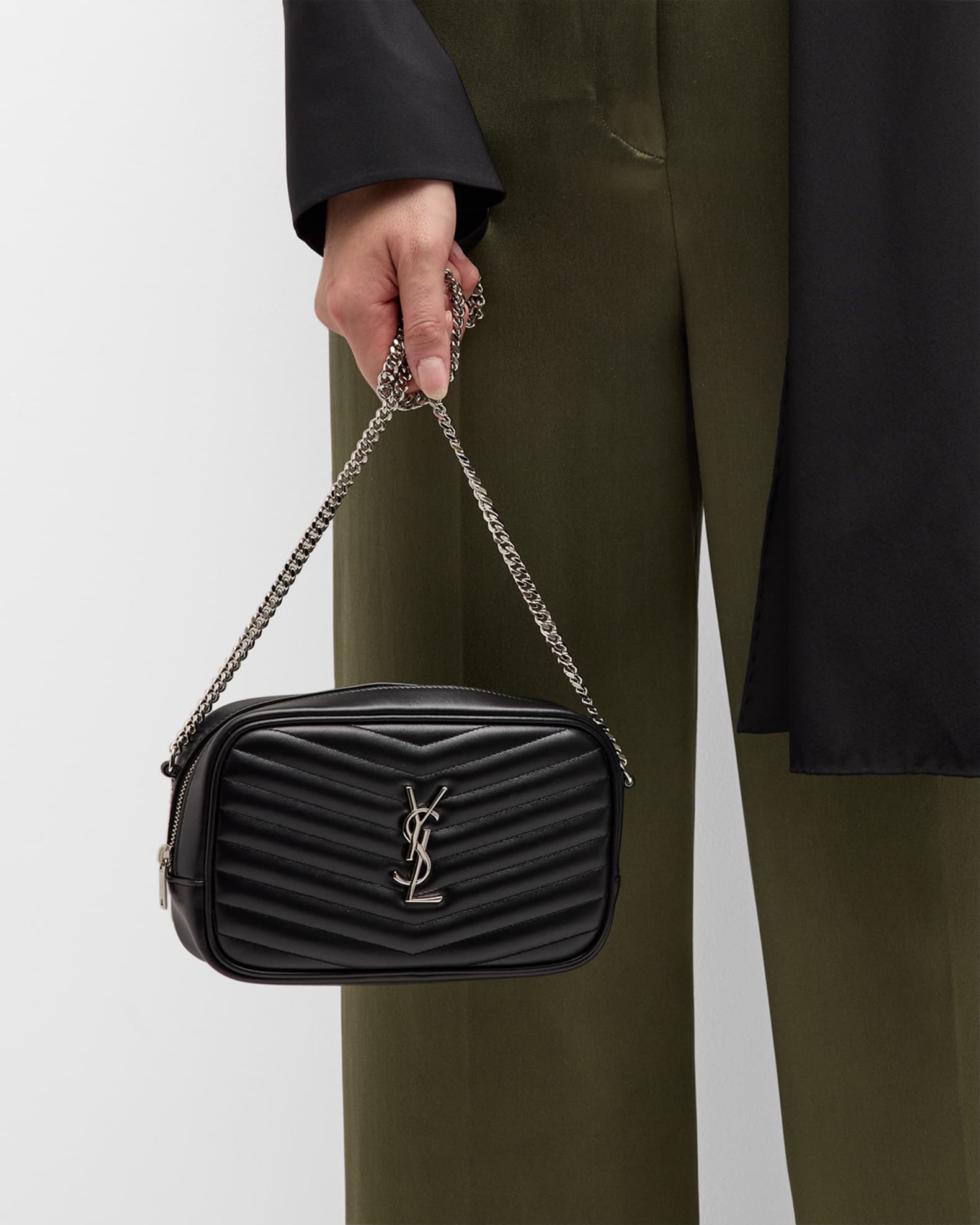 Saint Laurent Lou Mini YSL Camera Bag in Smooth Quilted Leather Neiman Marcus