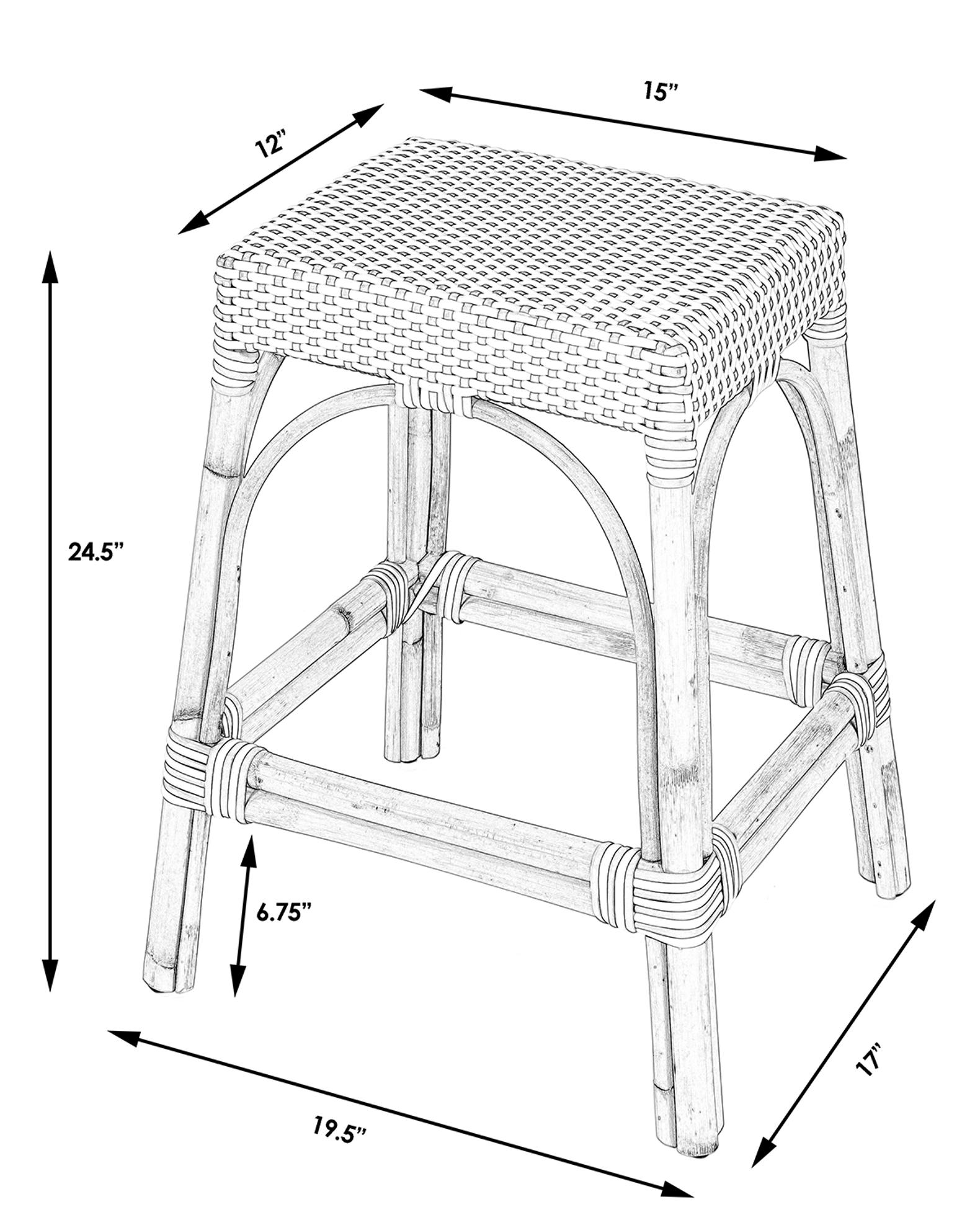 Butler Specialty Co Rana Rattan Counter Stool, 24.5