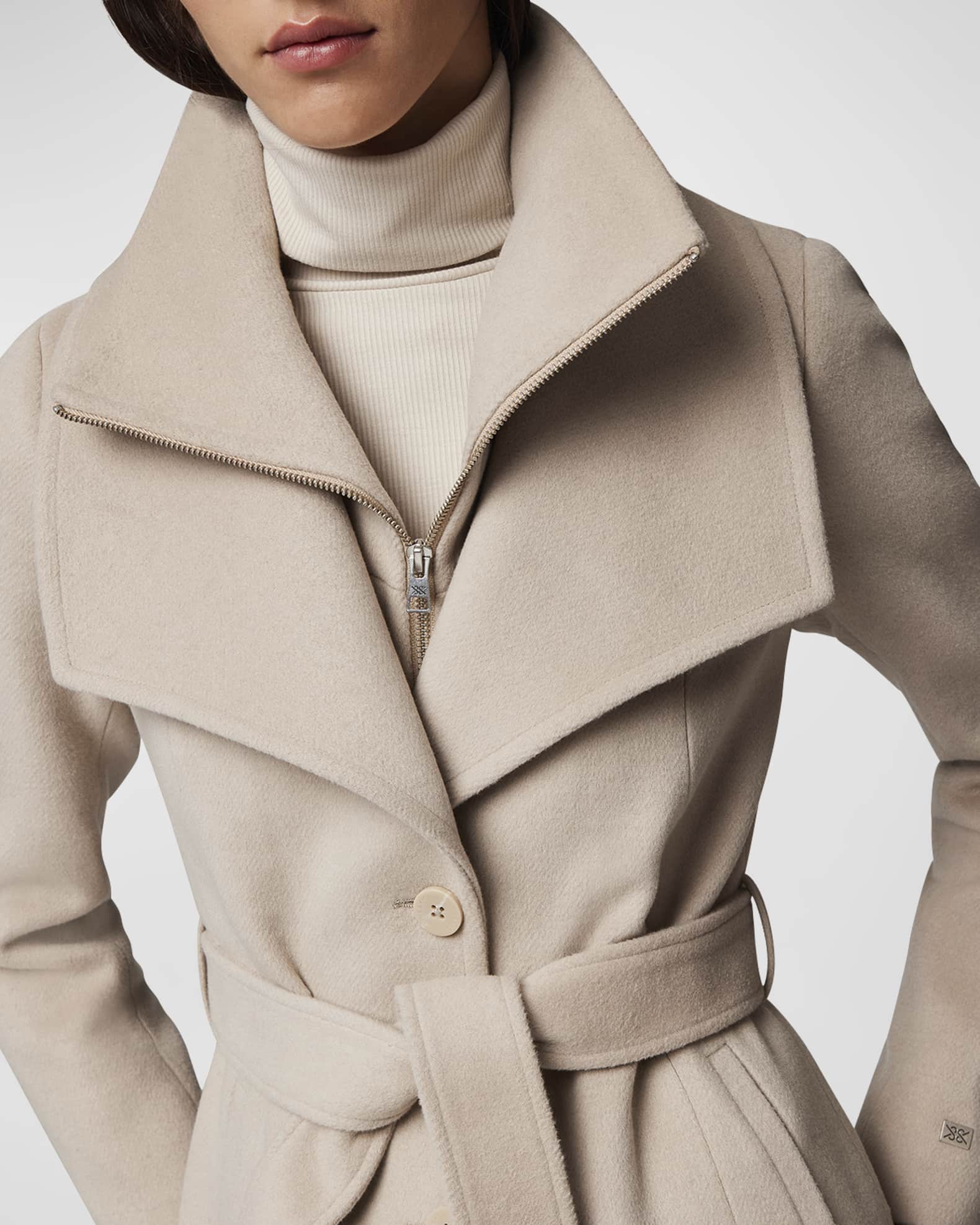 Luna wool self tie pottete coat