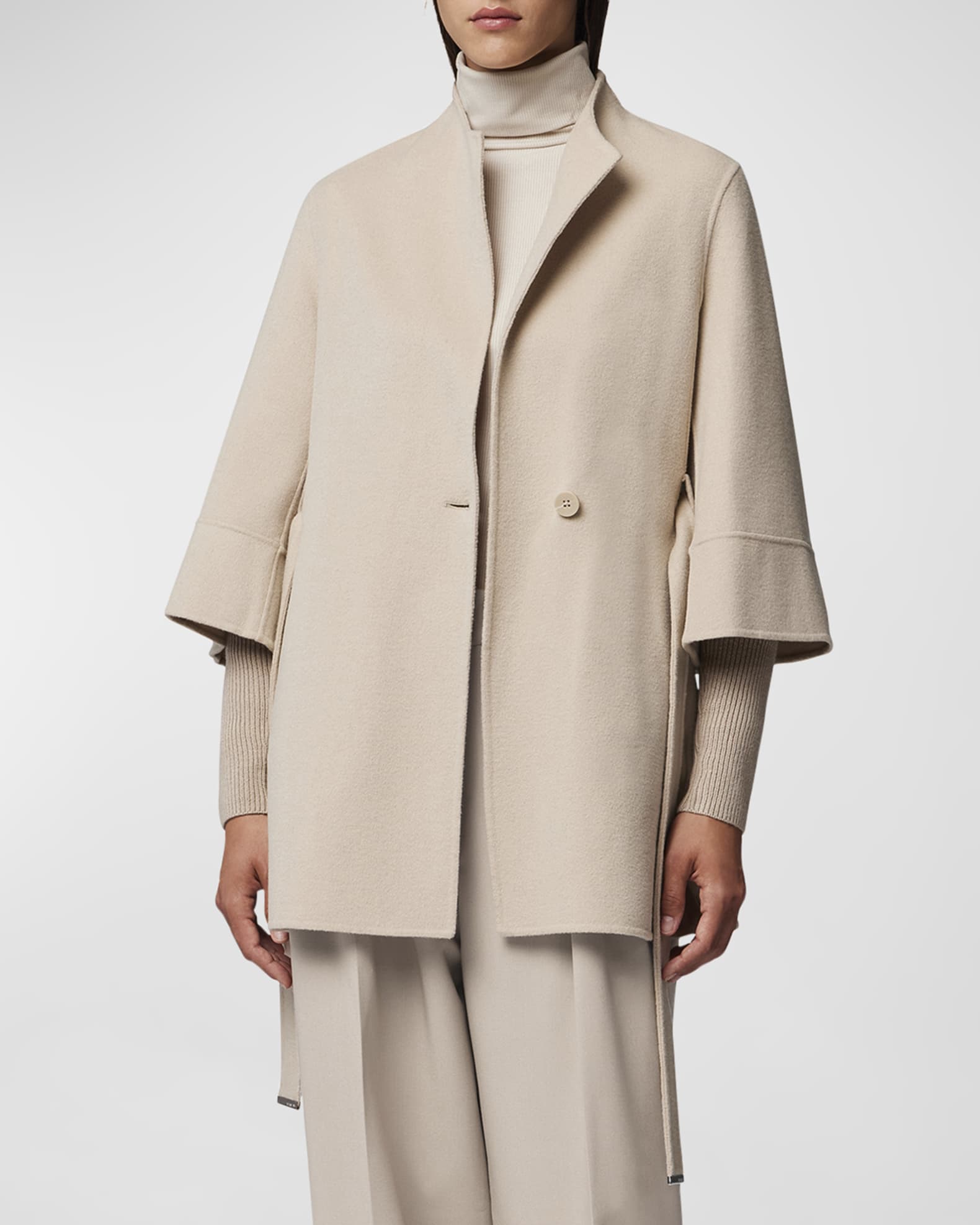 Soia Kyo Selma Belted Wool Wrap Coat Neiman Marcus