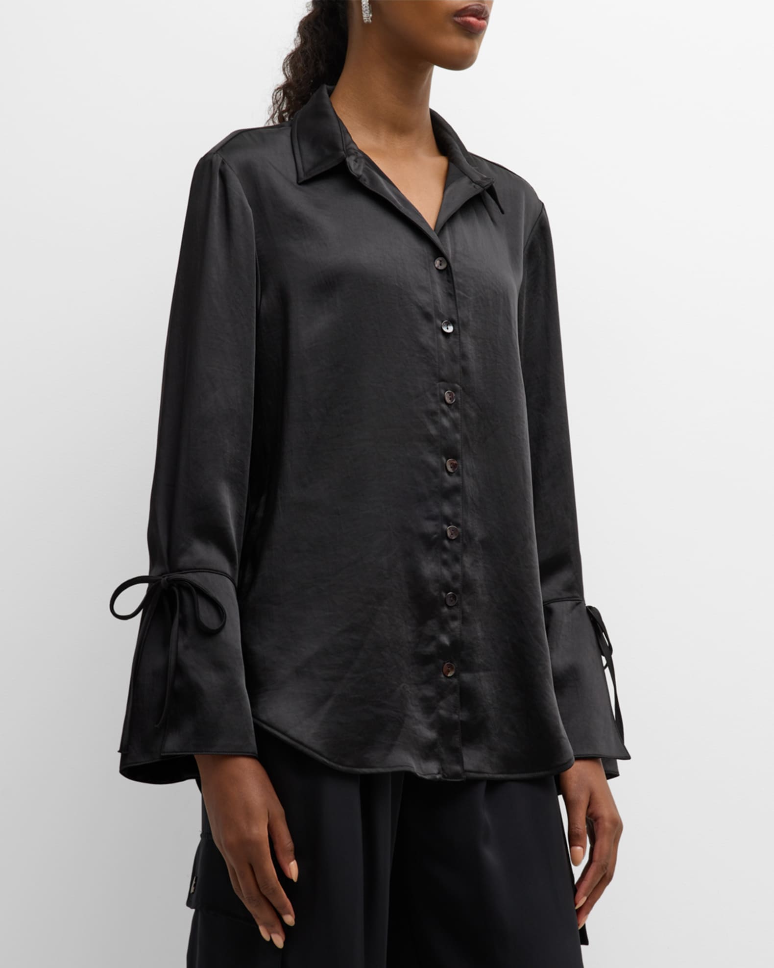 Finley Embroidered Hem Button Up Shirt main image 1