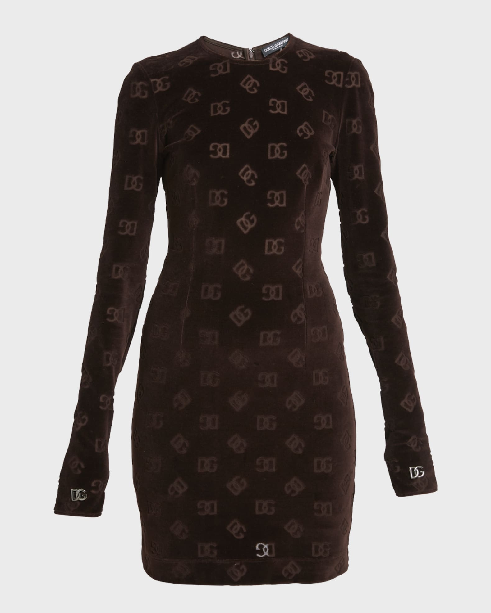 Dolce & Gabbana DG Logo Long-Sleeve Mini Dress