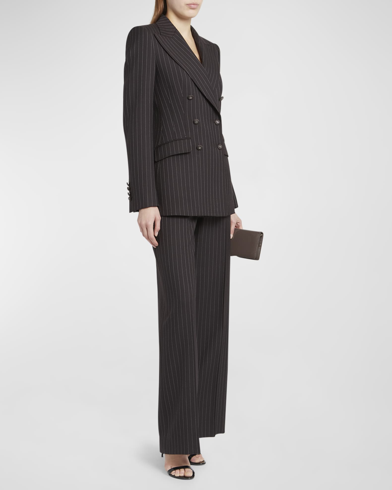 Brand New Black Pinstripe Double Breasted Suits Super 120s Acrylic And Rayon Developed By NASA