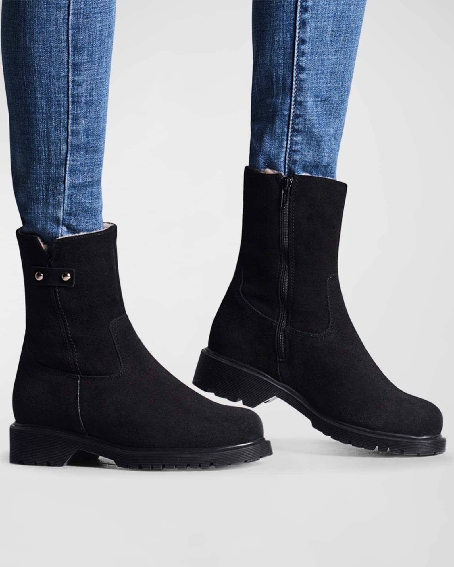 Hunter Suede Shearling Winter Boots