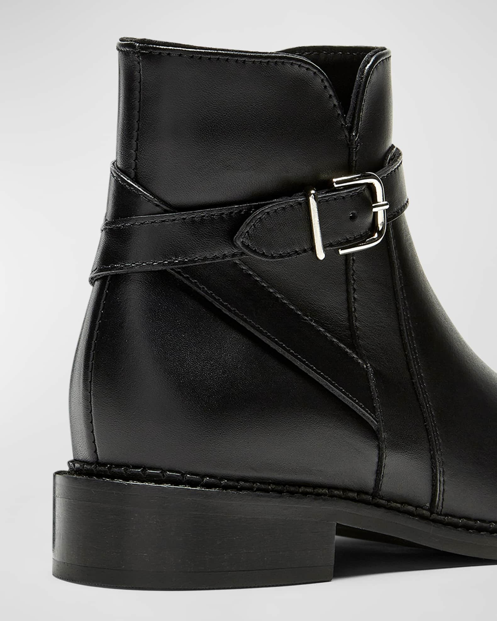 La Canadienne Sarah Leather Buckle Ankle Boots | Neiman Marcus