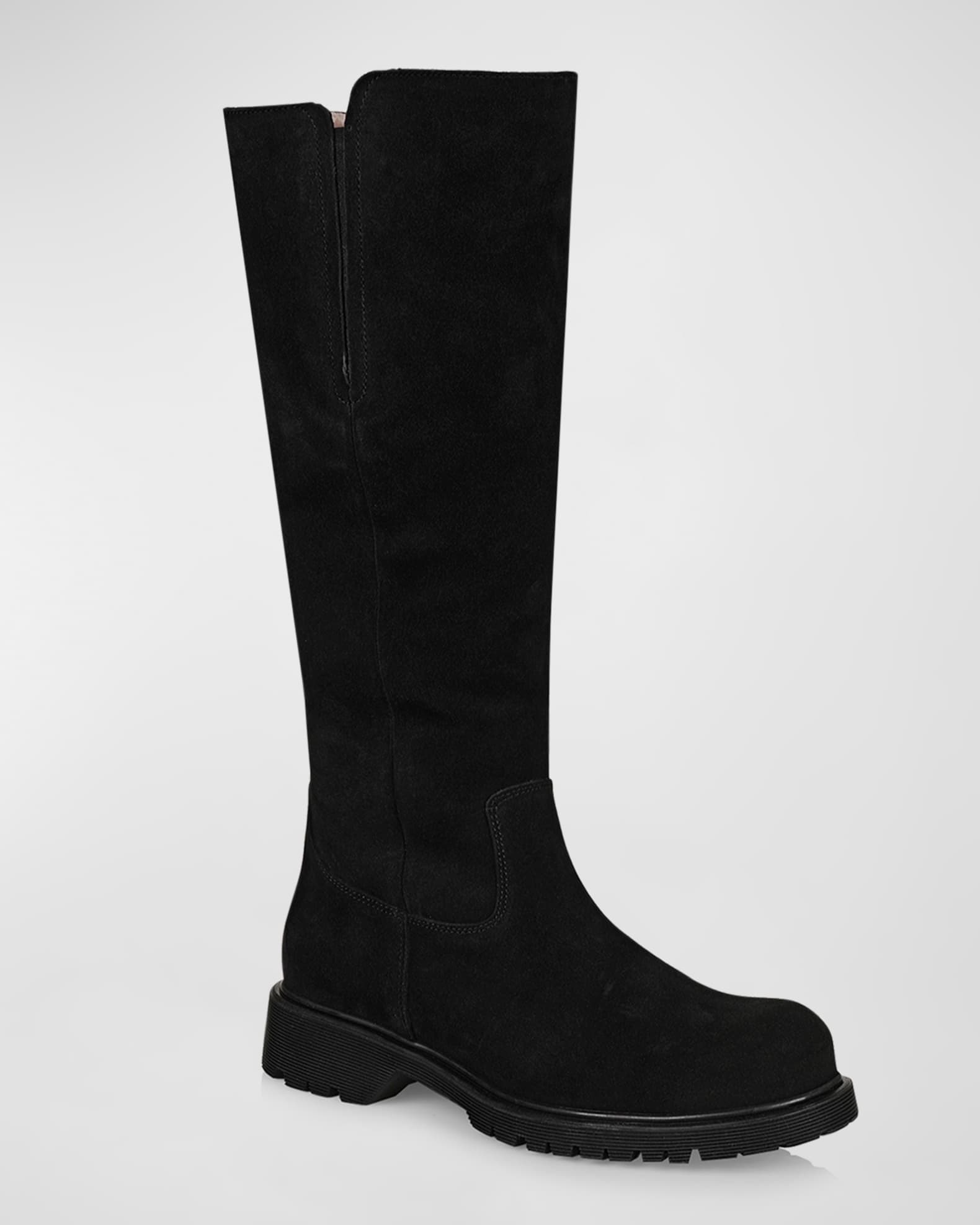 La Canadienne Helene Suede Shearling Knee Boots | Neiman Marcus