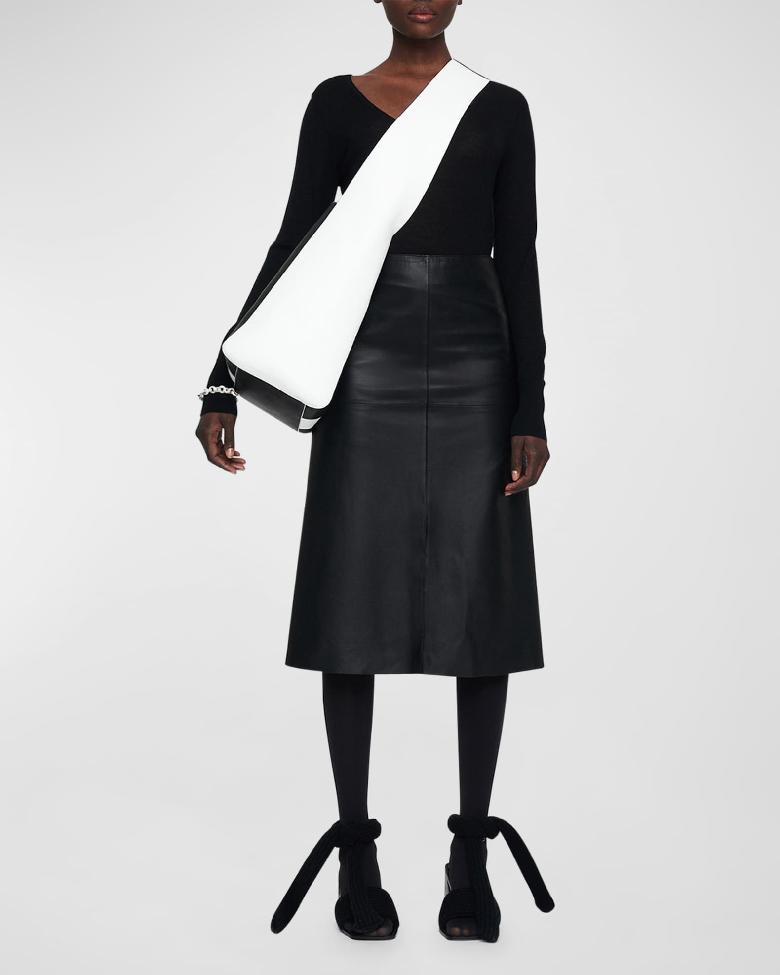 Joseph Sidena A-Line Nappa Leather Skirt | Neiman Marcus