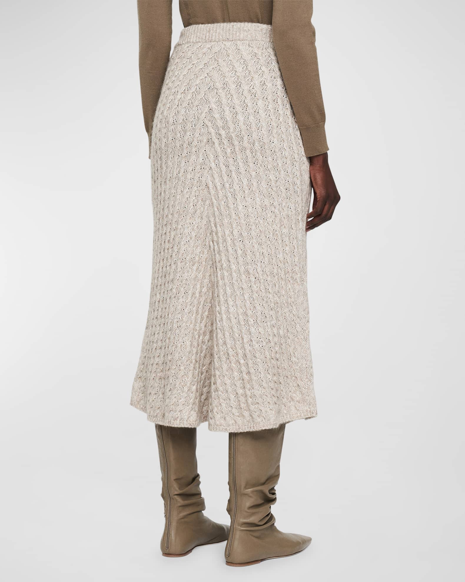Joseph ribbed store stretch-knit midi skirt