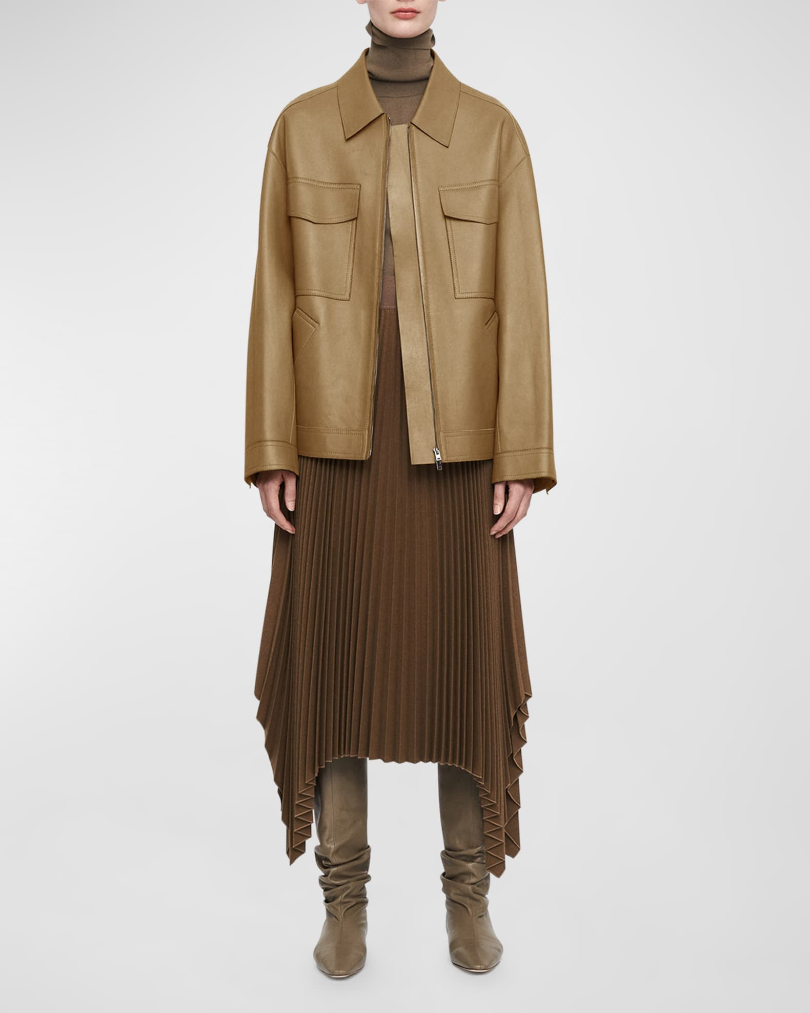 Joseph Lyndhurst ZipFront Bonded Leather Jacket Neiman Marcus