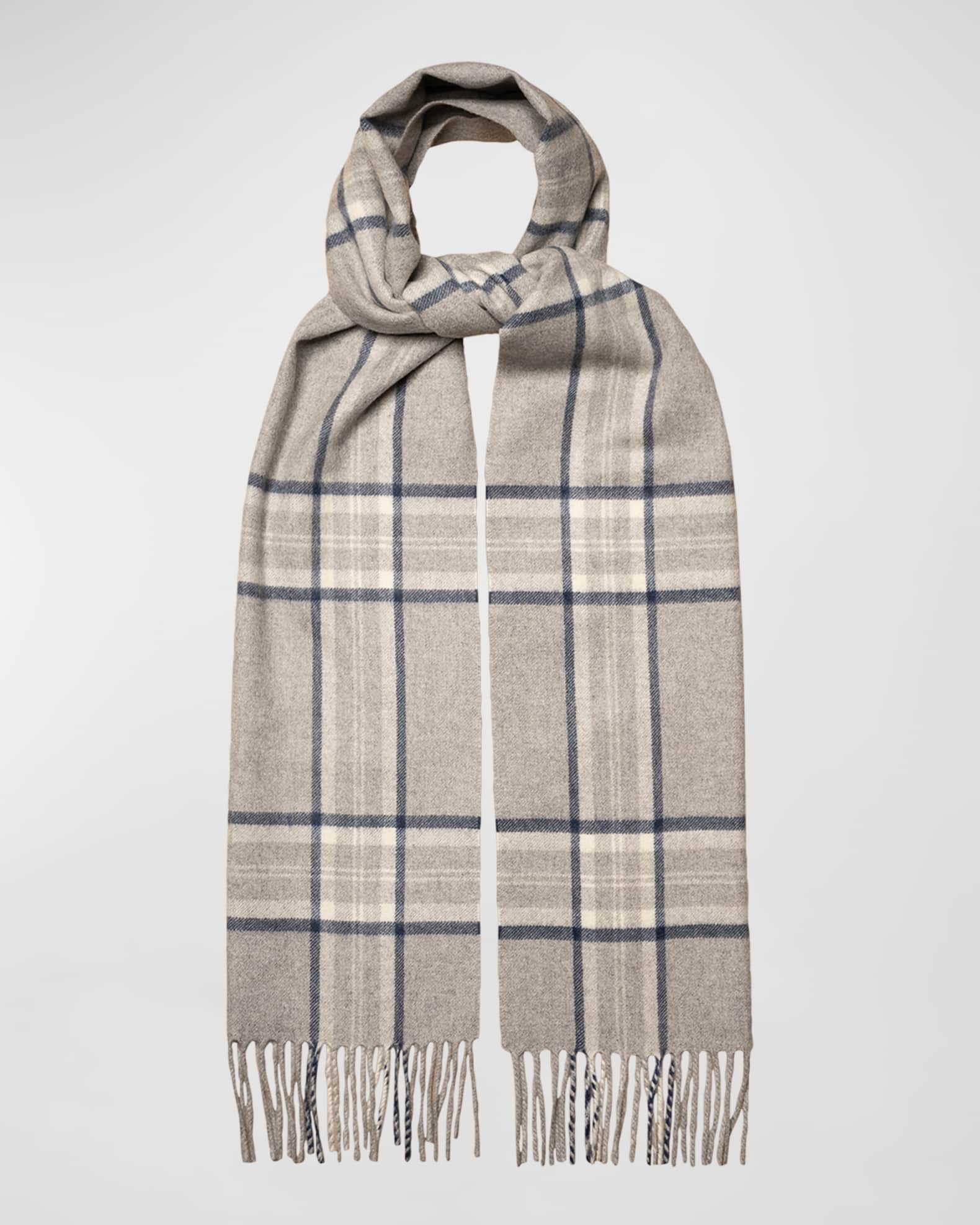 Eton Men's Plaid Cashmere Scarf