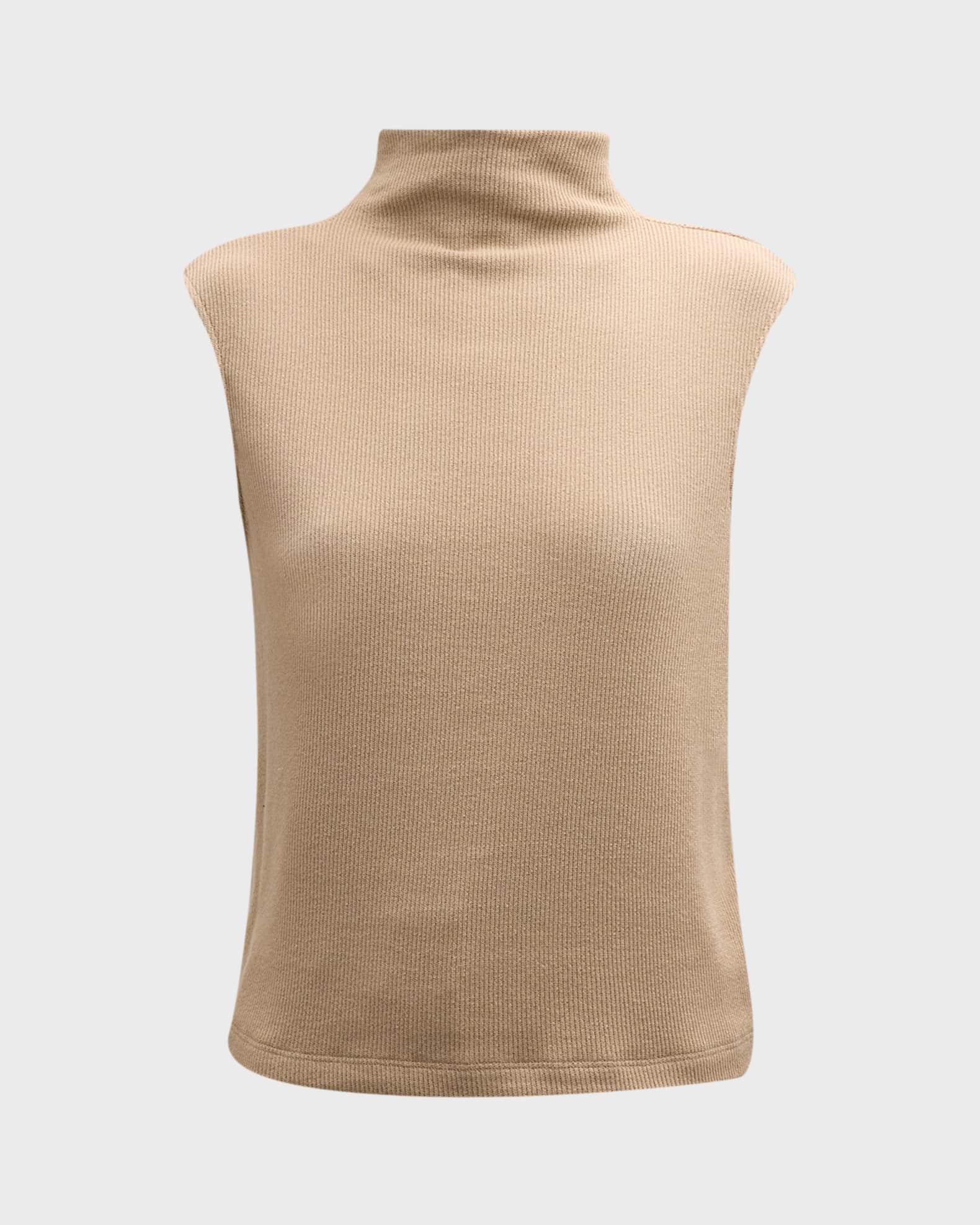 Enza Costa Sleeveless Knit Turtleneck Top Neiman Marcus